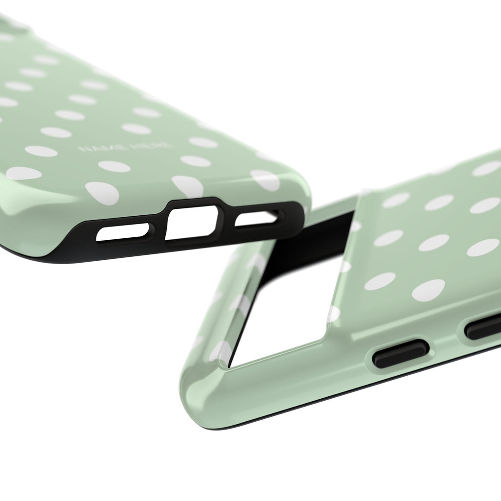 Green & White Polka Dot Customisable Case
