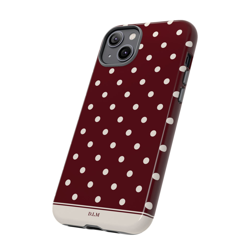 Cranberry Cream Personalised Polka Dot Case