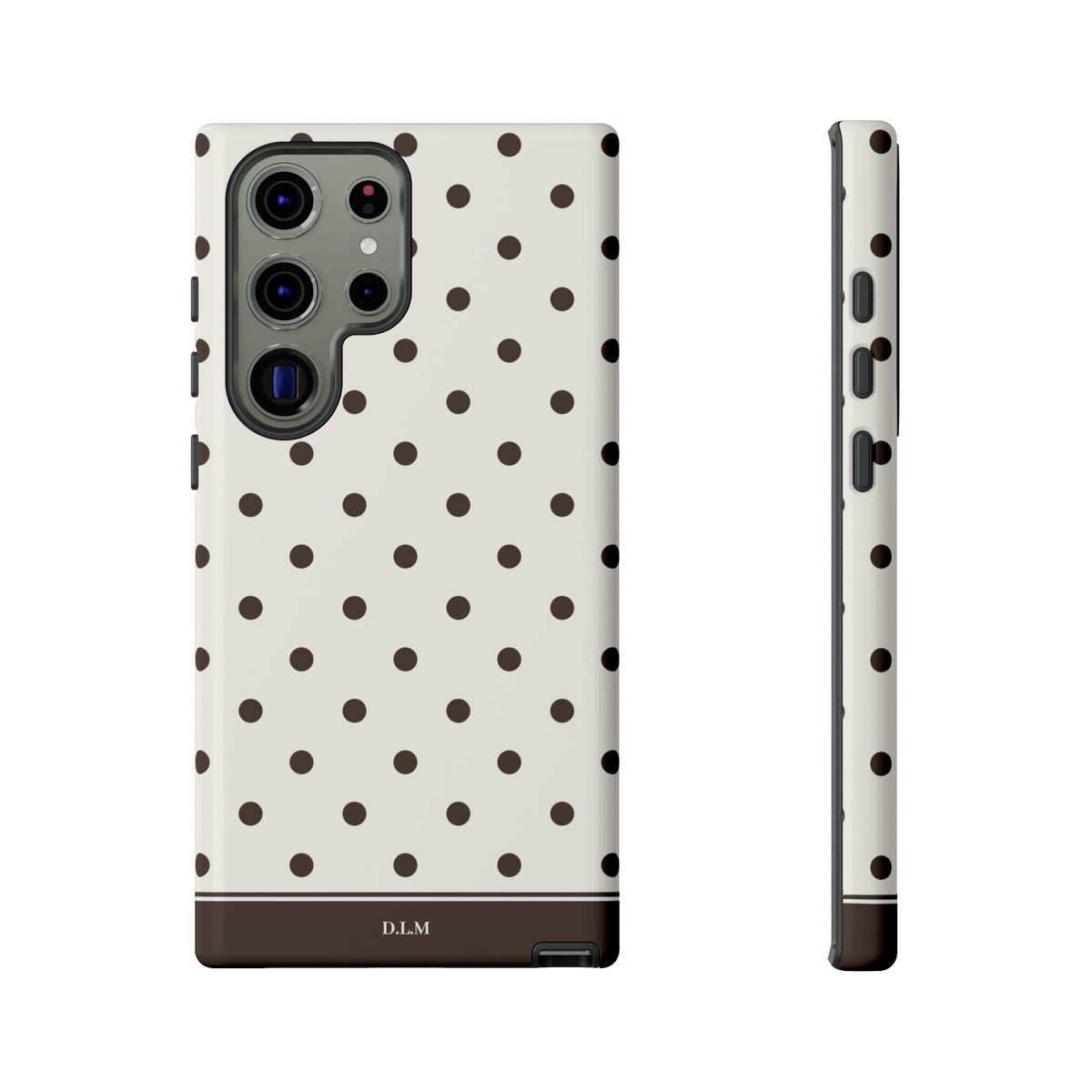 Creamy Mocha Personalised Polka Dot Case