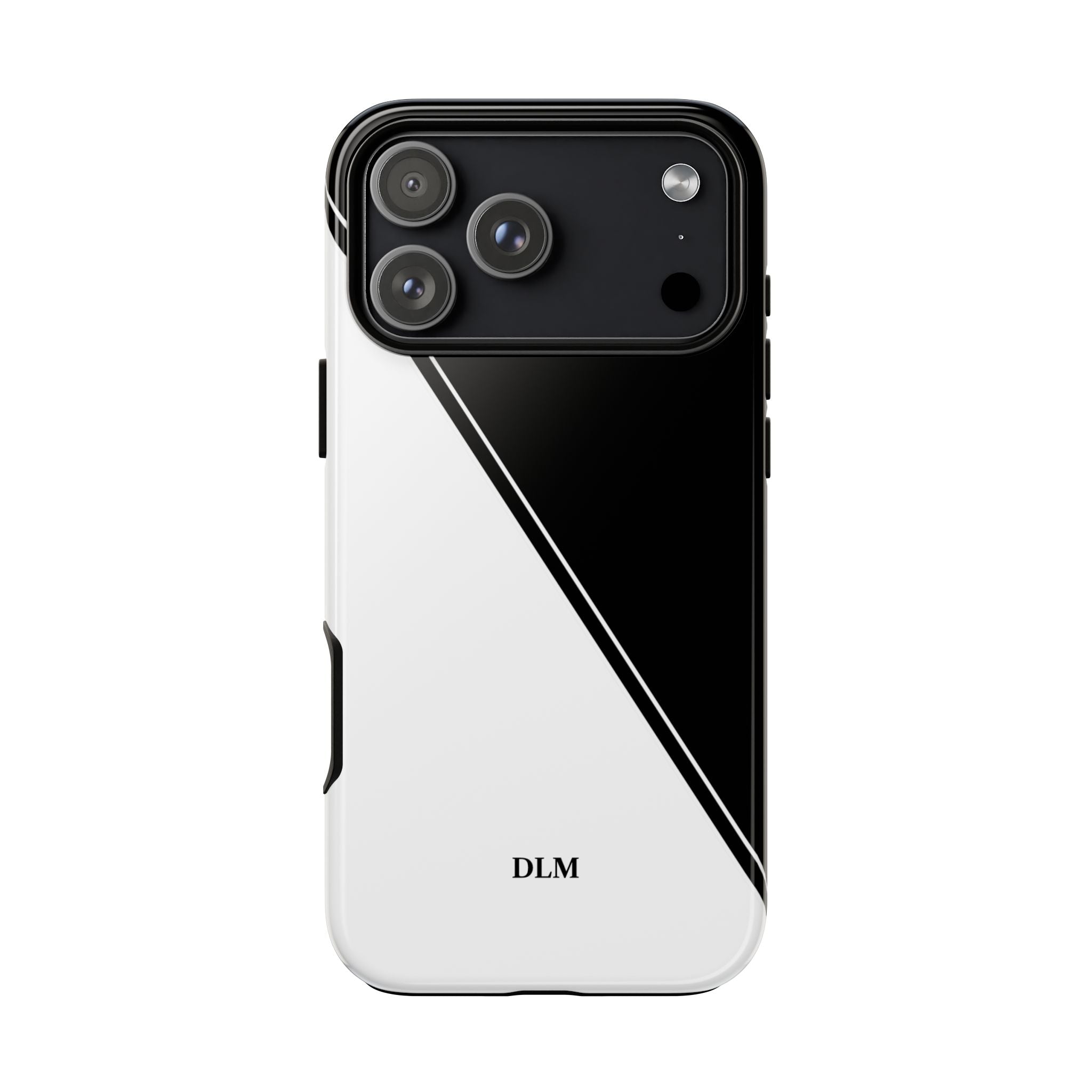 White/Black Two Tone Custom Initials Case