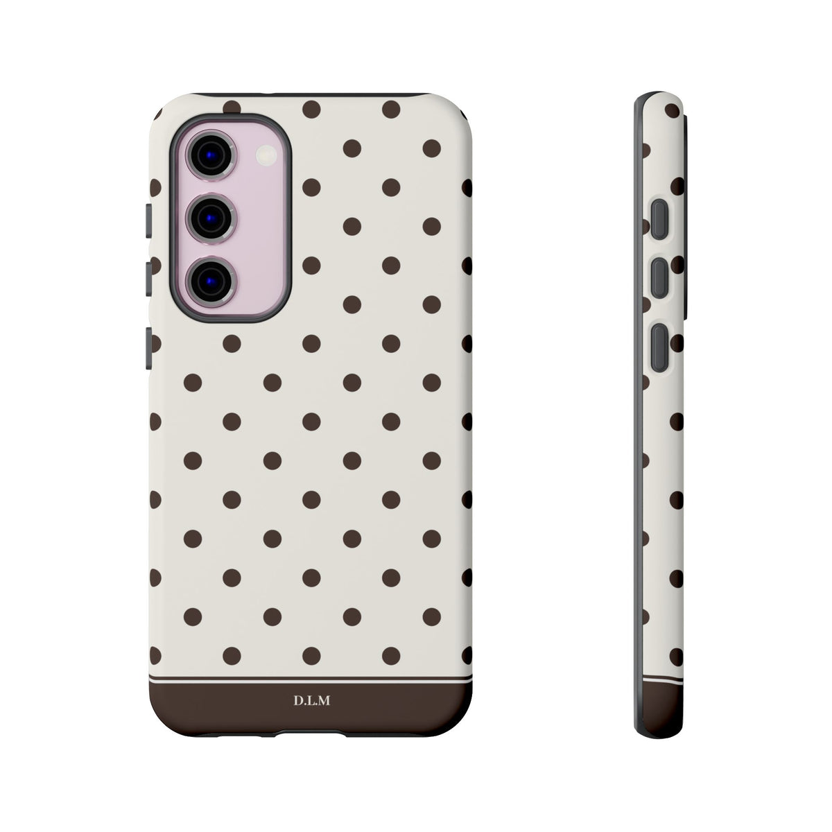 Creamy Mocha Personalised Polka Dot Case