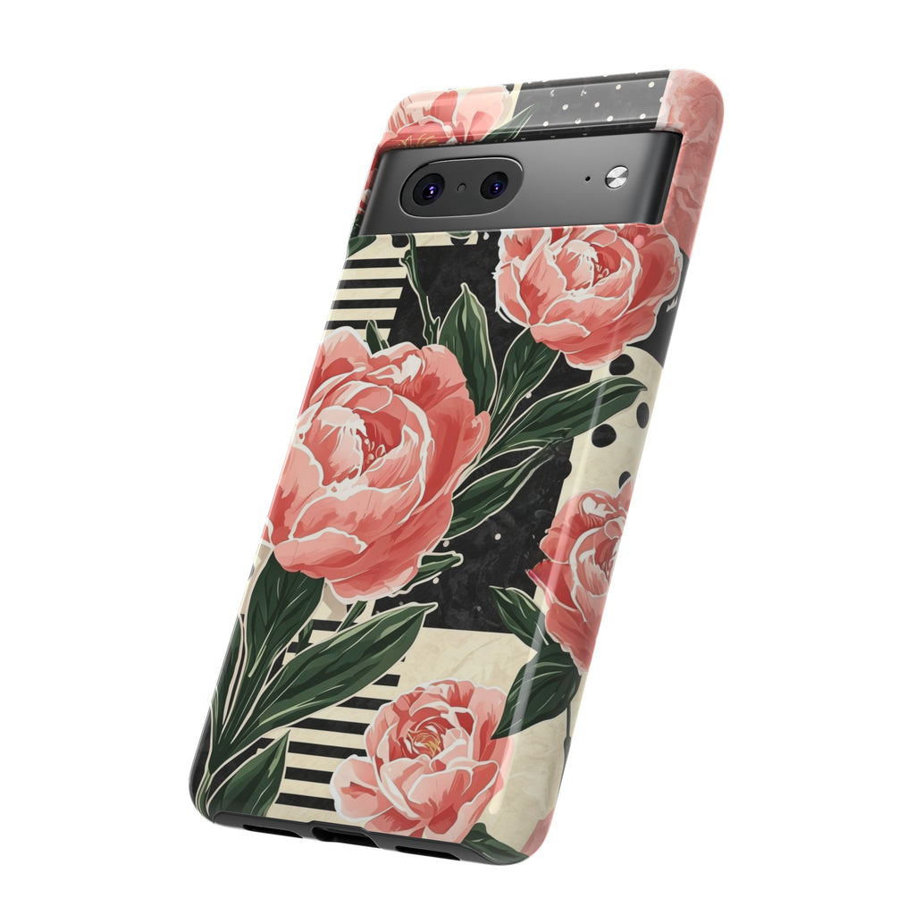 Pink Peony Stripes & Polka Dots