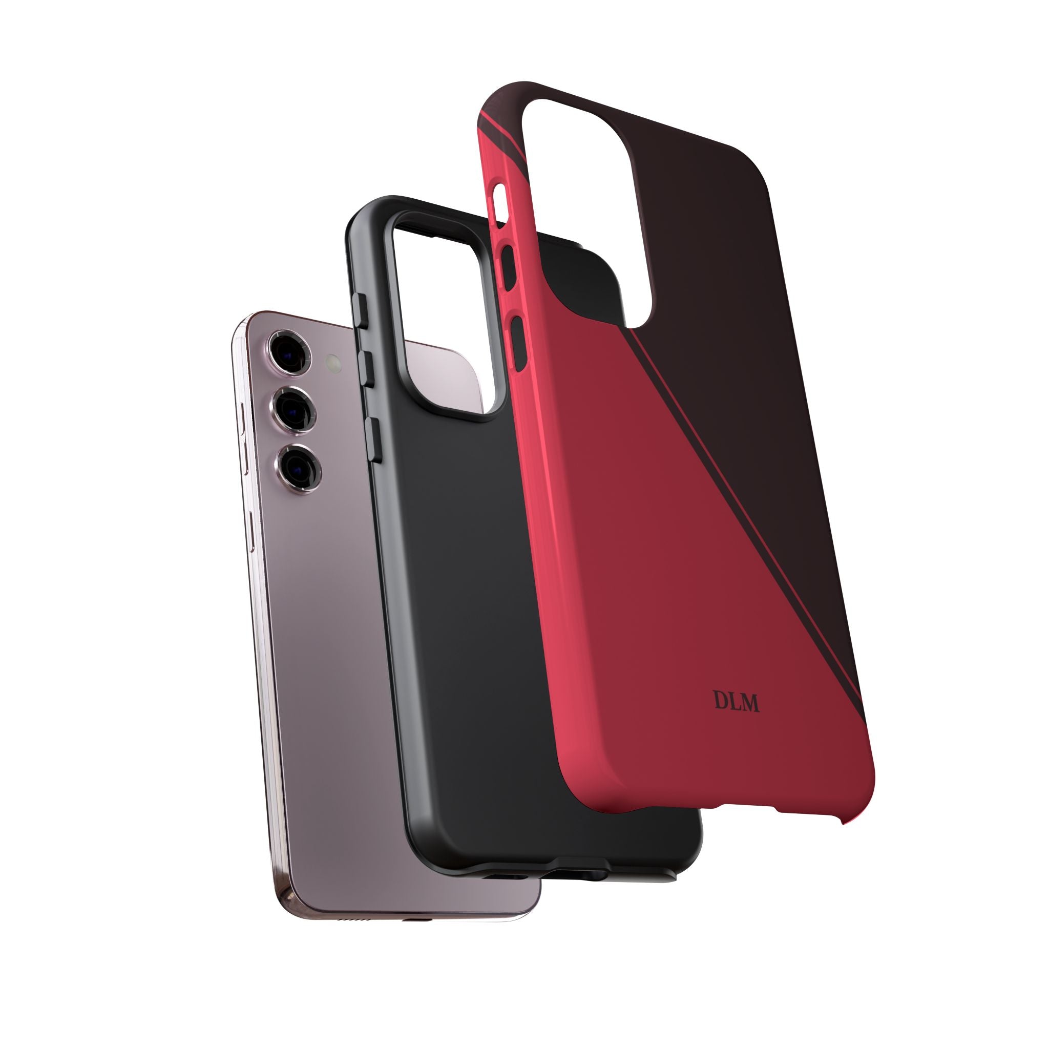 Red/Brown Two Tone Custom Initials Case