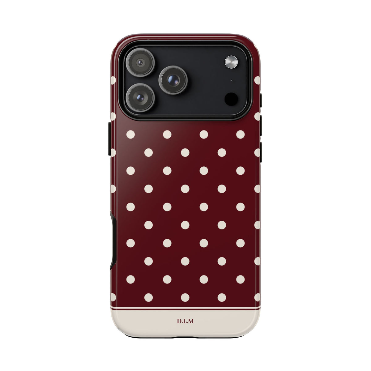 Cranberry Cream Personalised Polka Dot Case