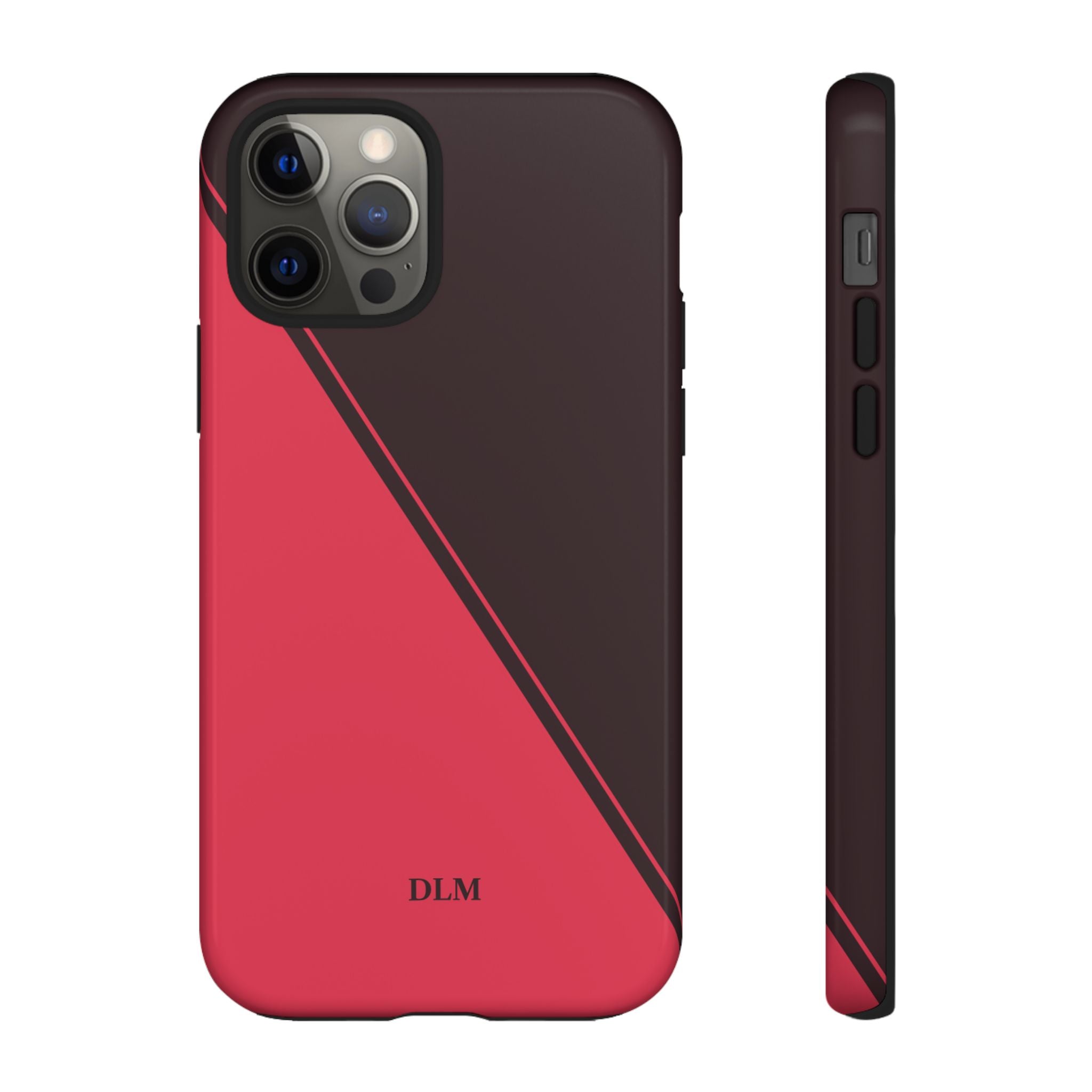 Red/Brown Two Tone Custom Initials Case