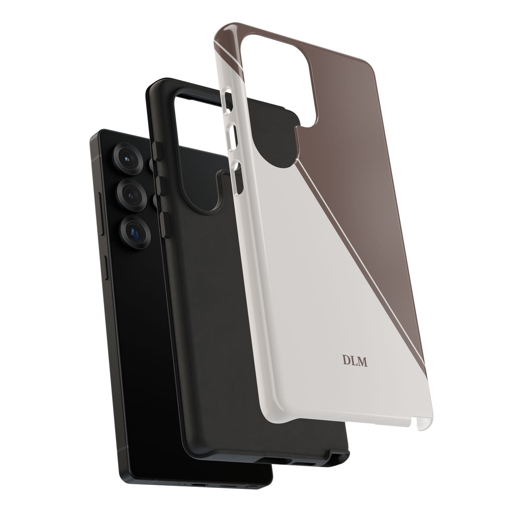 Brown/Cream Two Tone Custom Initials Case