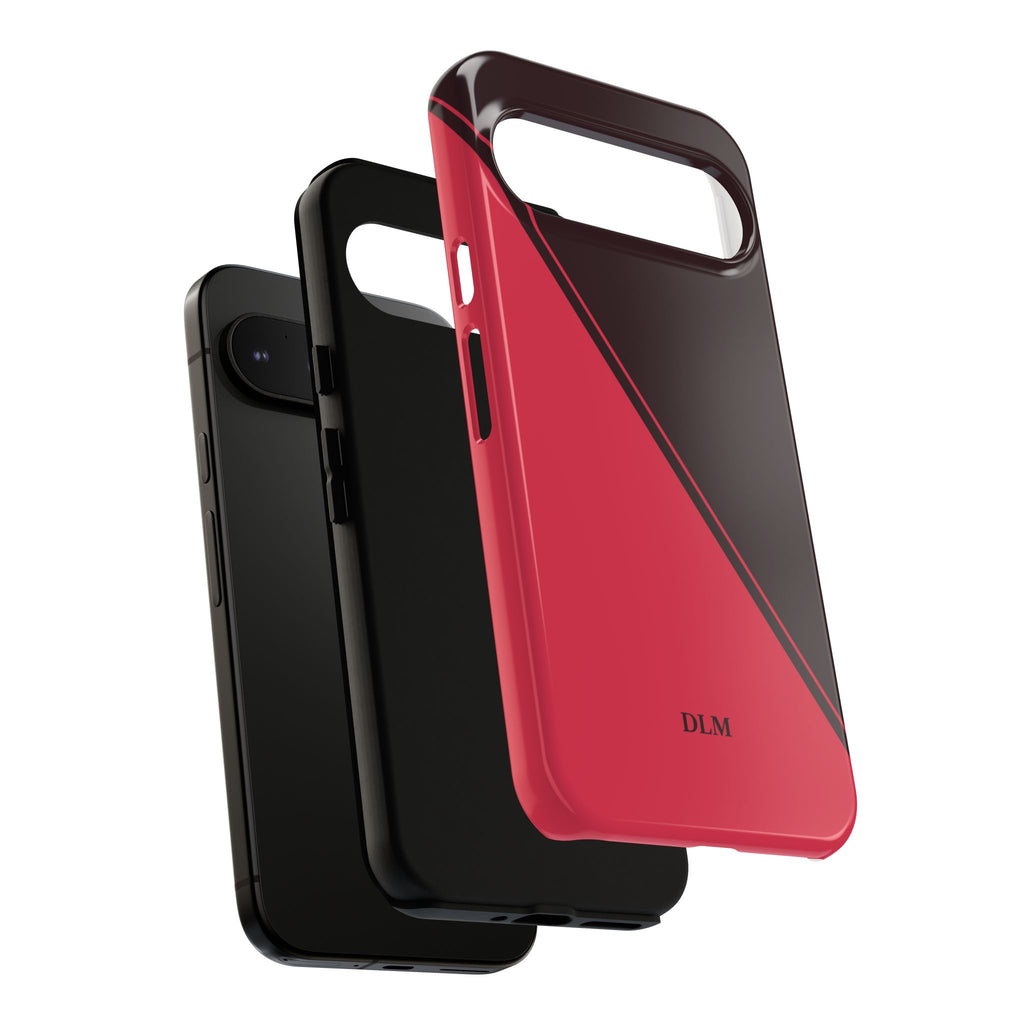 Red/Brown Two Tone Custom Initials Case