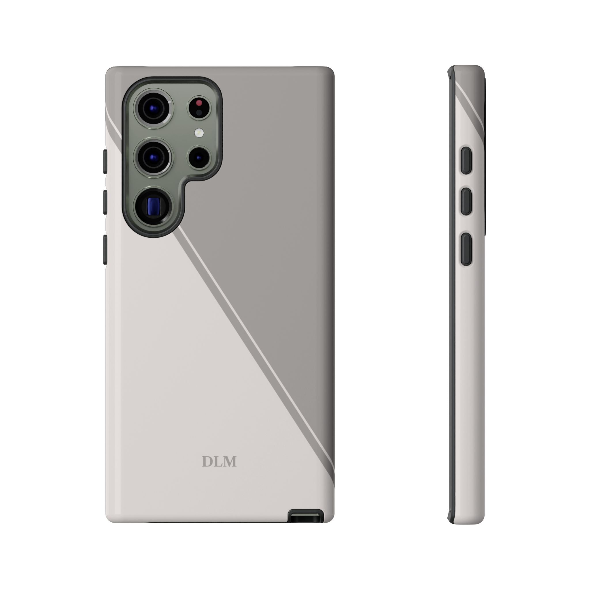 Grey Two Tone Case Custom Initials Case
