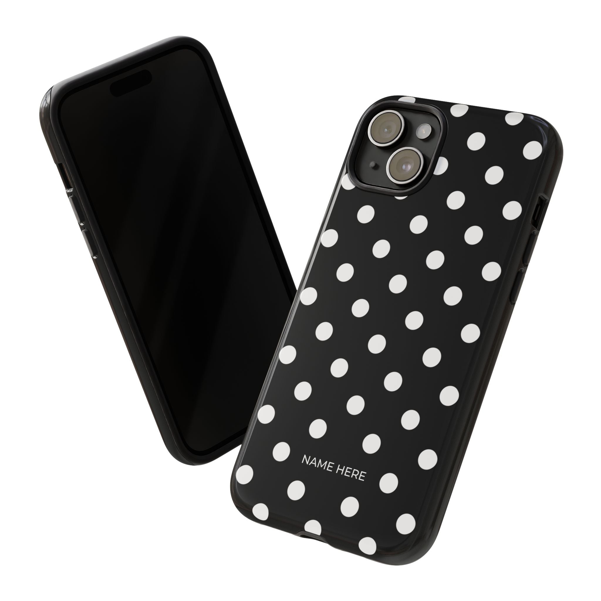 Black & White PolkaDot Customisable Case