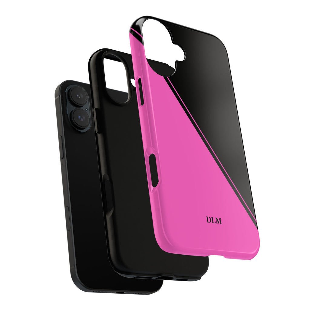 Pink/Black Two Tone Custom Initials Case