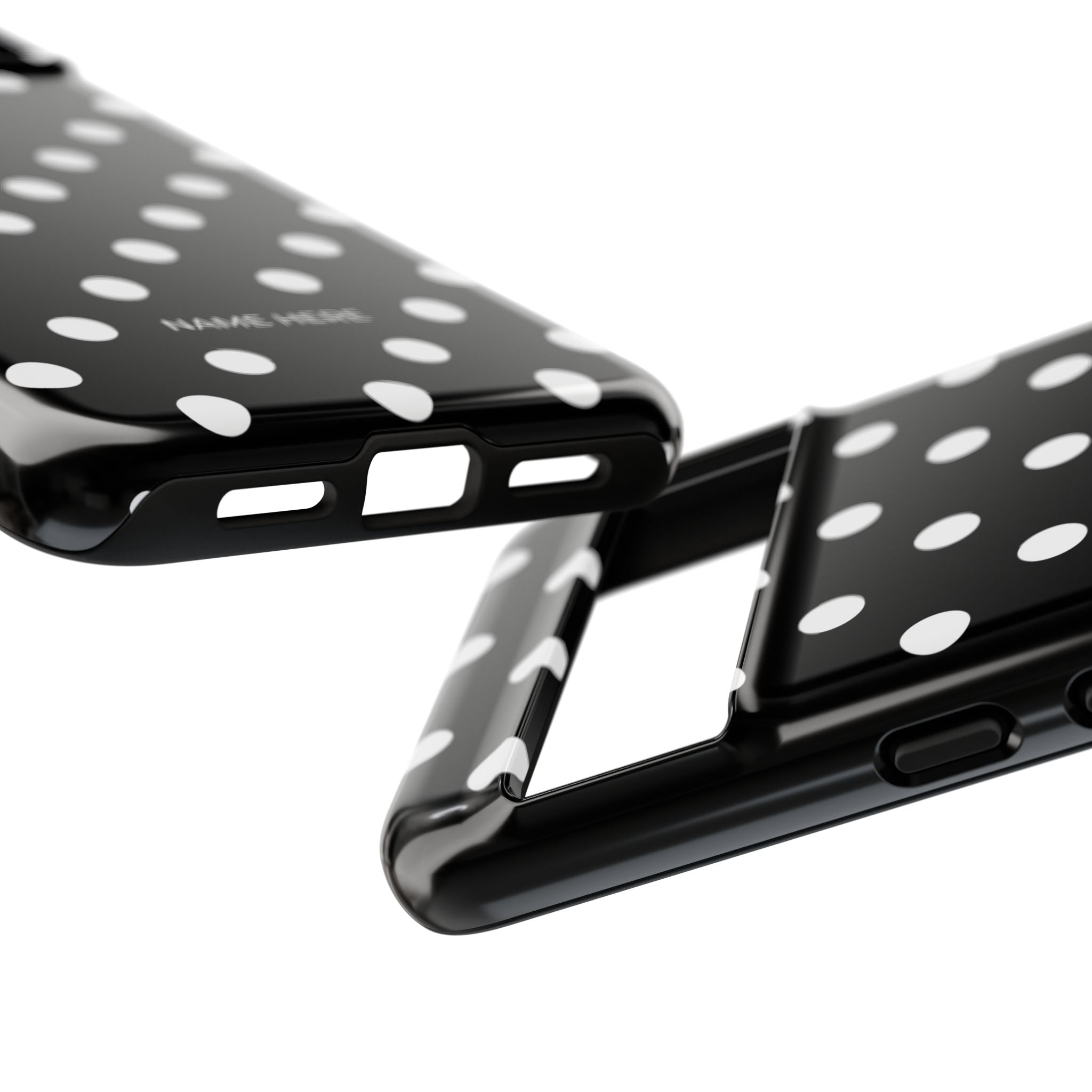 Black & White PolkaDot Customisable Case