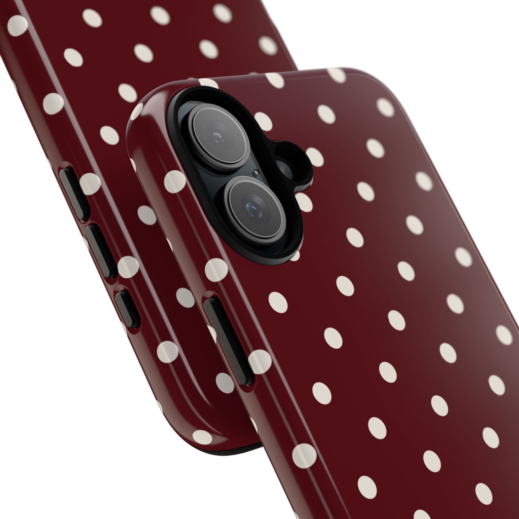 Cranberry Cream Personalised Polka Dot Case