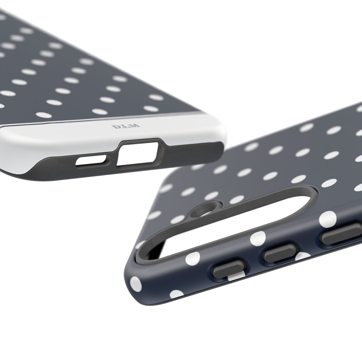 Navy Pearl Personalised Polka Dot Case