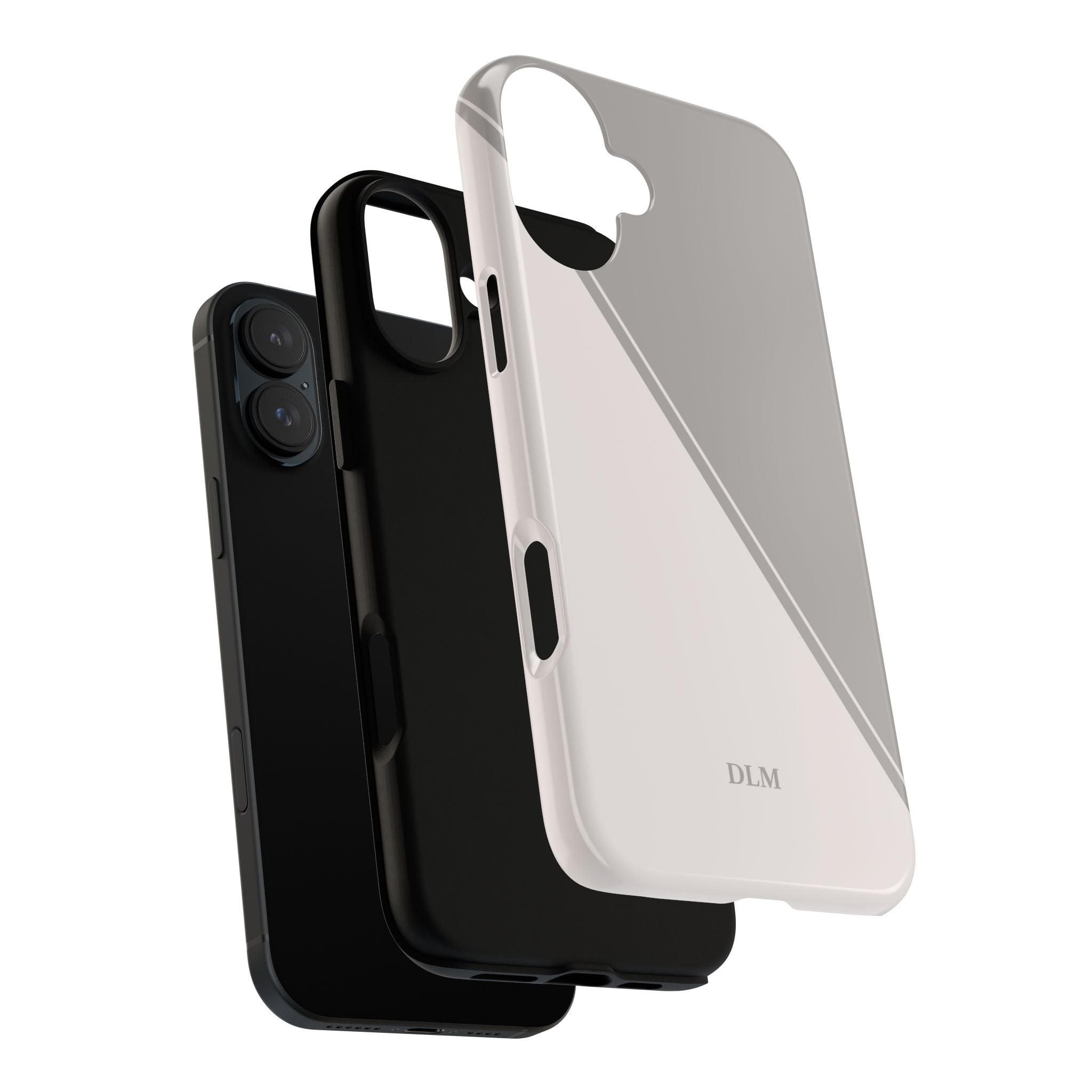 Grey Two Tone Case Custom Initials Case