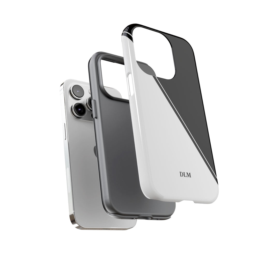 White/Black Two Tone Custom Initials Case