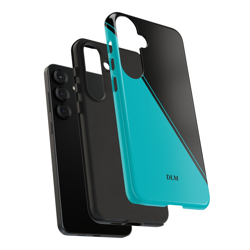 Tiffany/Black Two Tone Custom Initials Case