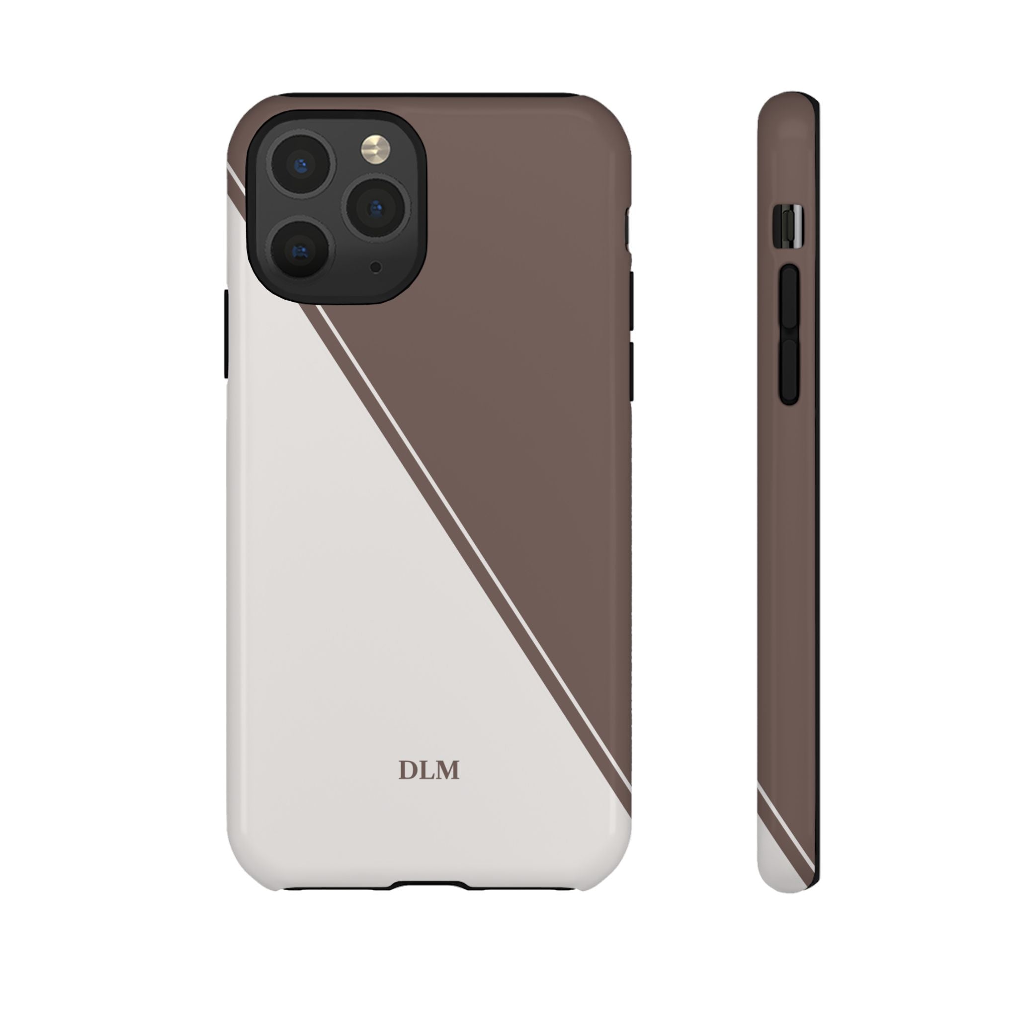 Brown/Cream Two Tone Custom Initials Case