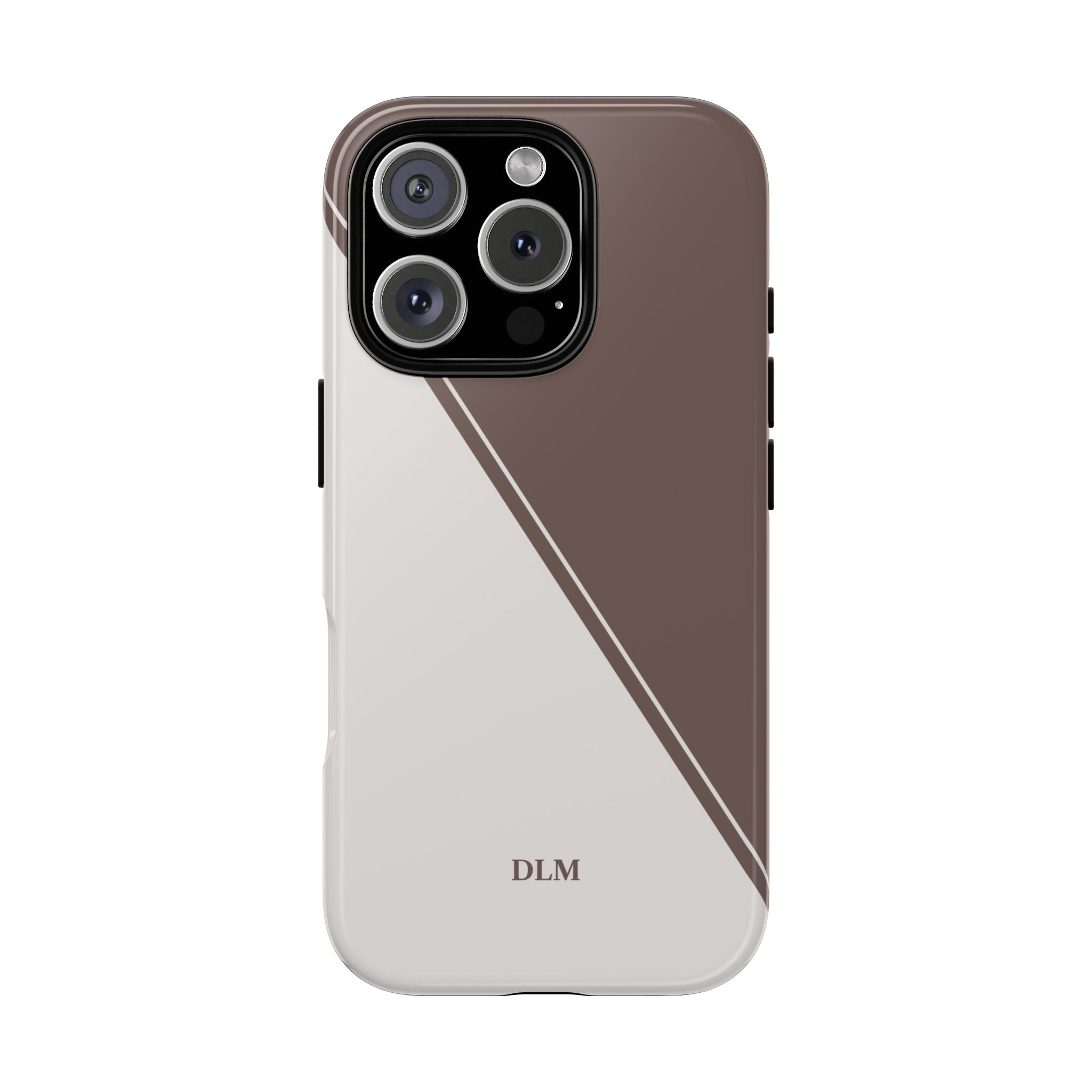 Brown/Cream Two Tone Custom Initials Case