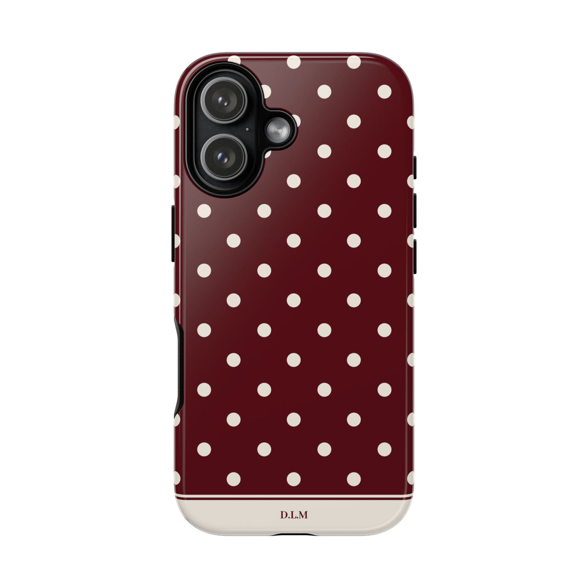 Cranberry Cream Personalised Polka Dot Case