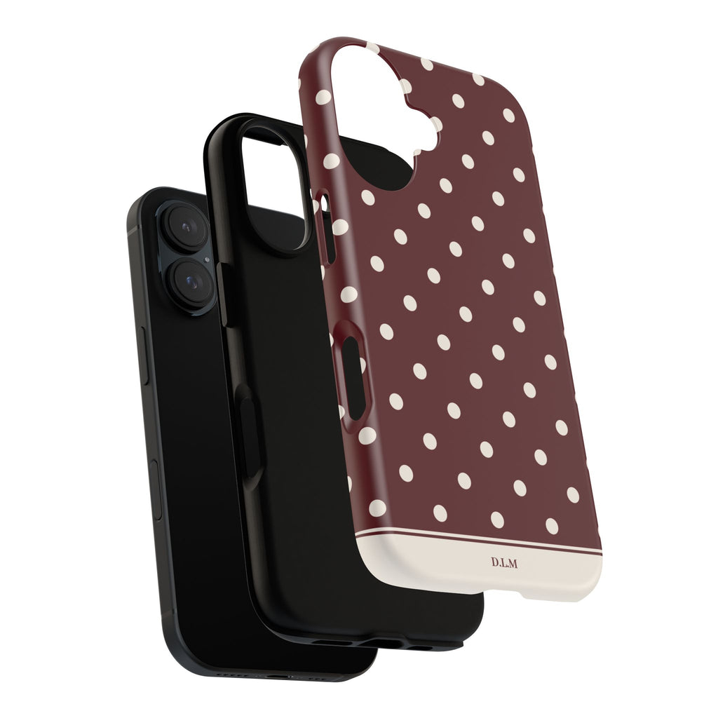 Cranberry Cream Personalised Polka Dot Case