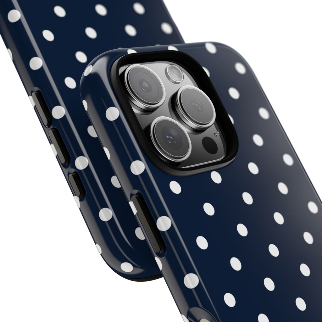 Navy Pearl Personalised Polka Dot Case