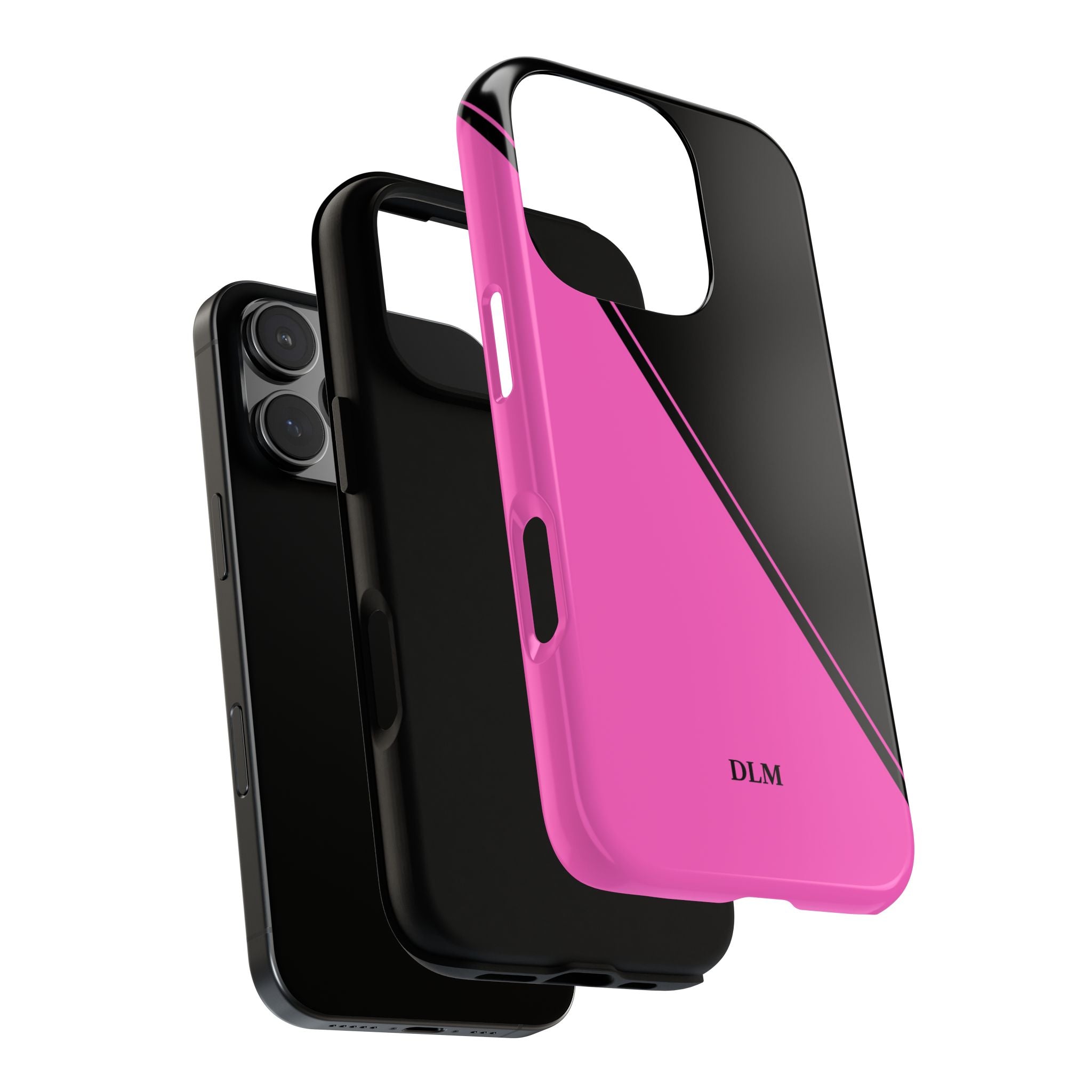 Pink/Black Two Tone Custom Initials Case