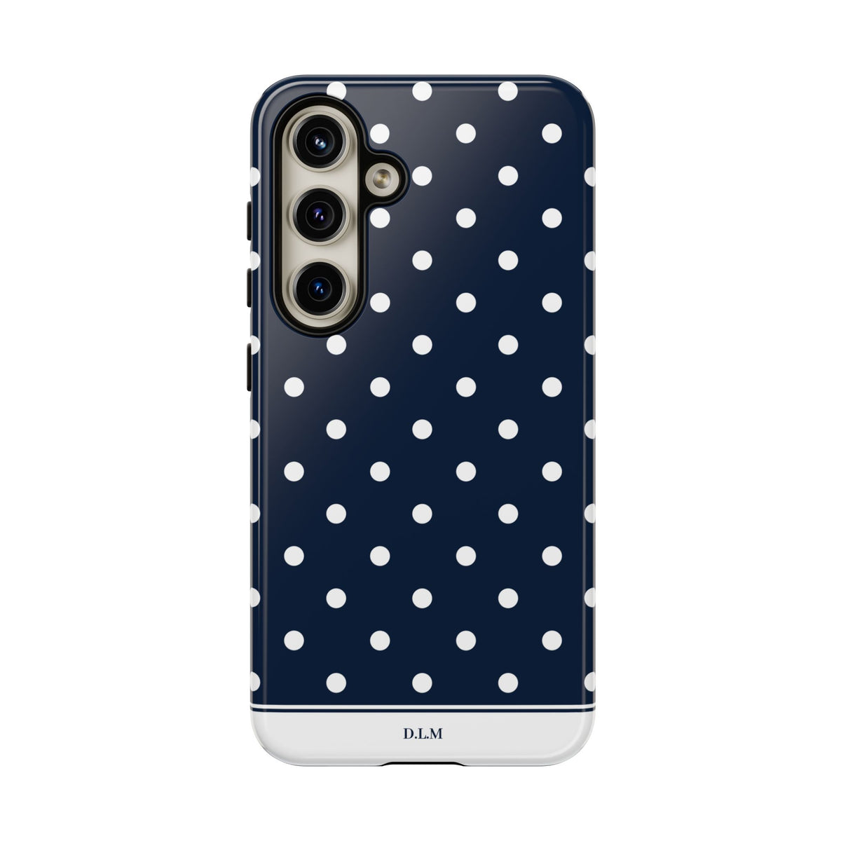 Navy Pearl Personalised Polka Dot Case