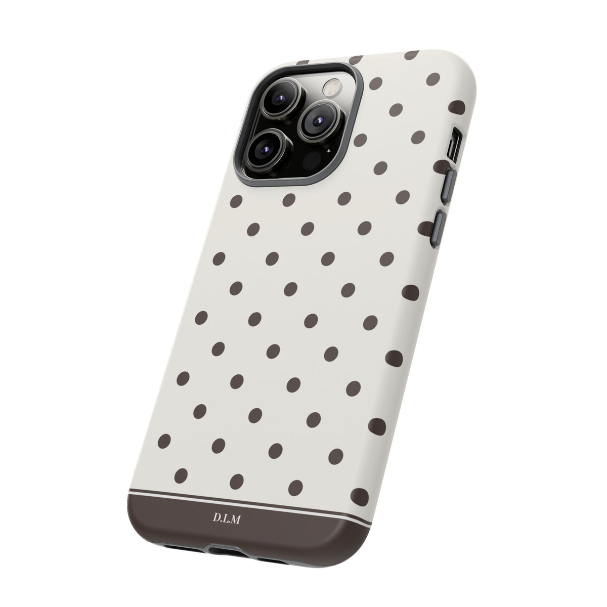 Creamy Mocha Personalised Polka Dot Case