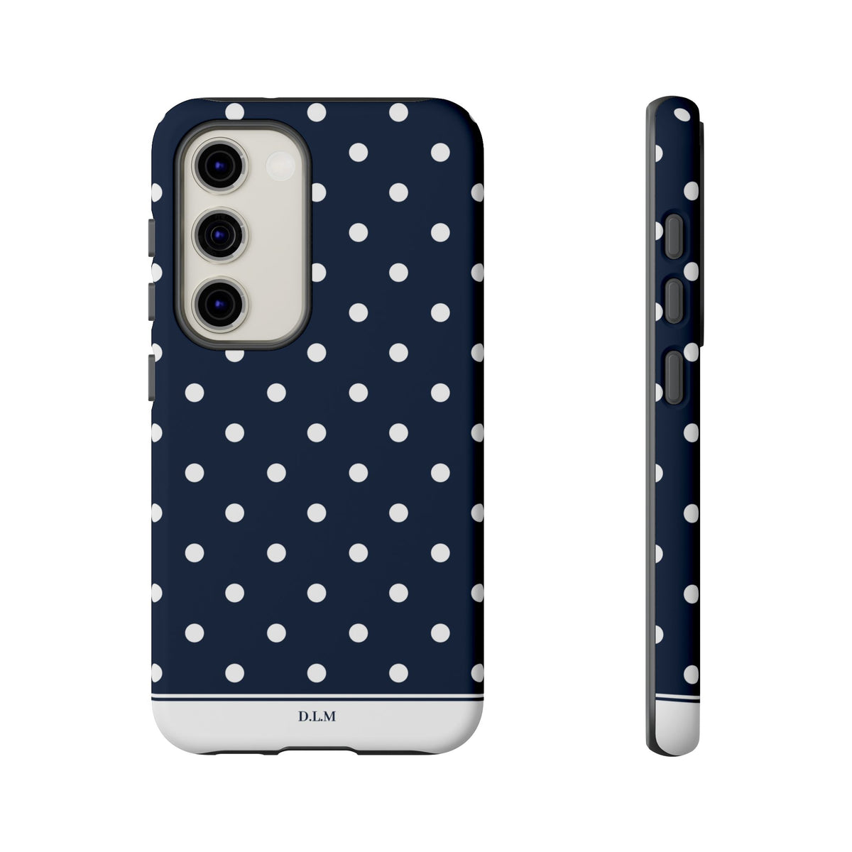 Navy Pearl Personalised Polka Dot Case