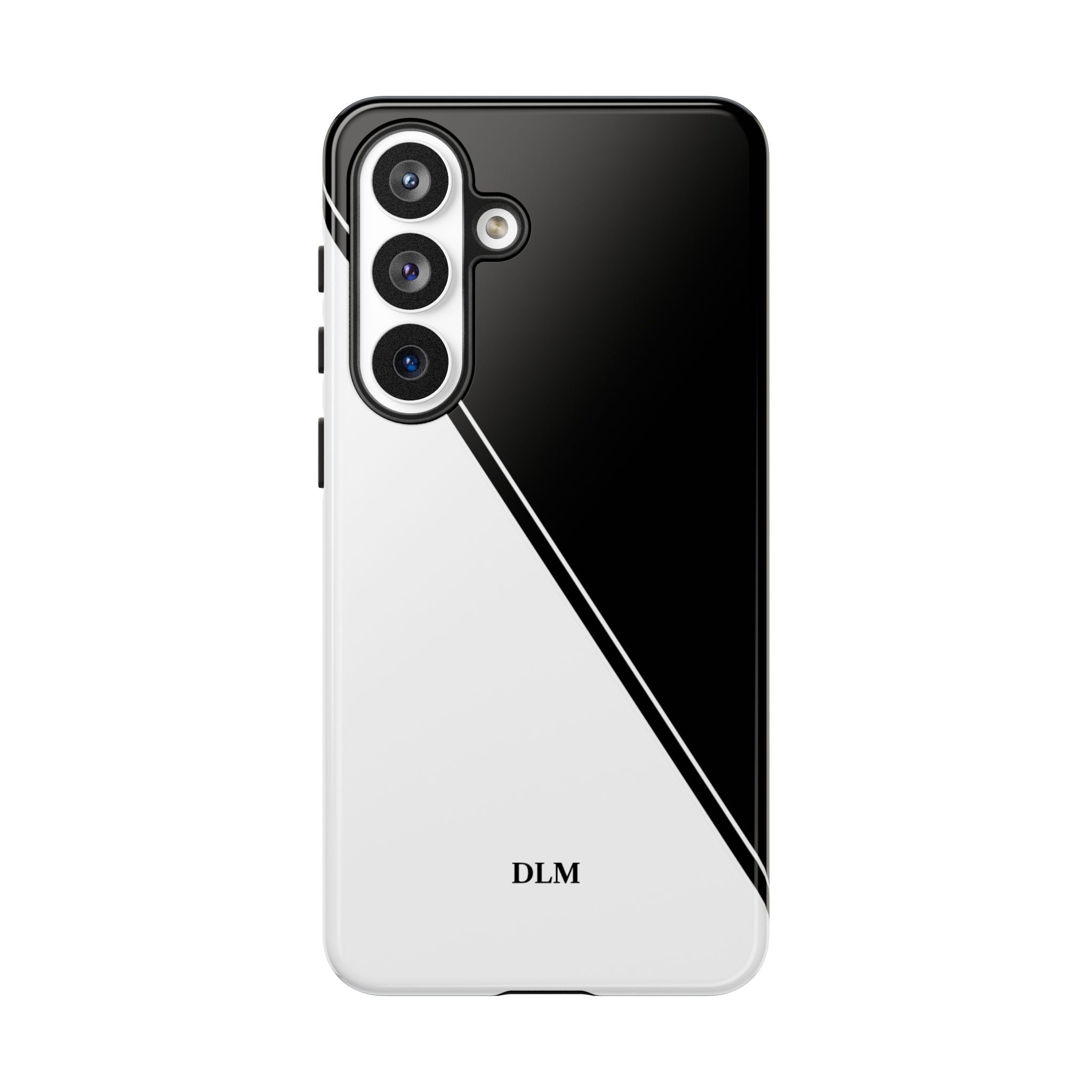 White/Black Two Tone Custom Initials Case