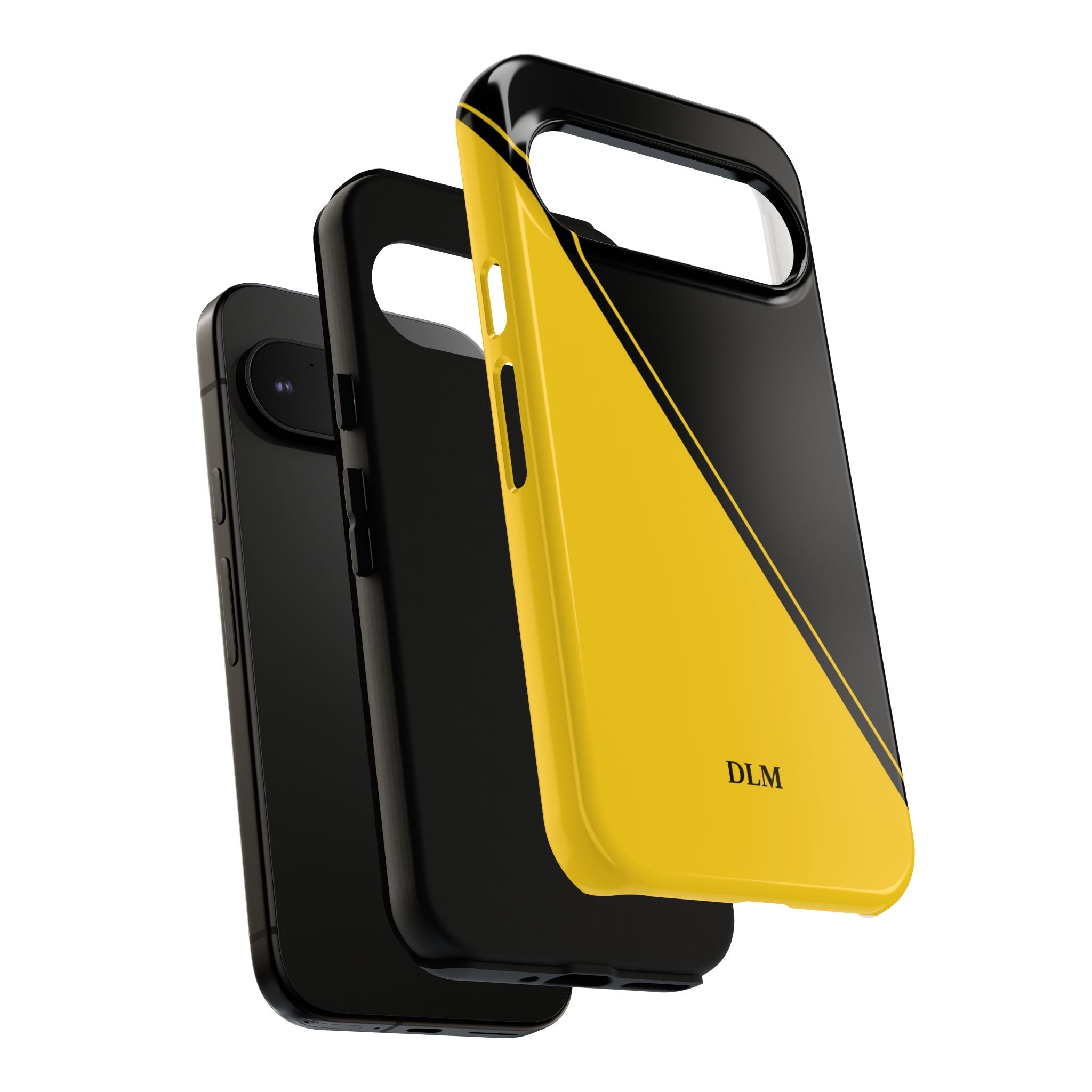 Yellow/Black Two Tone Custom Initials Case