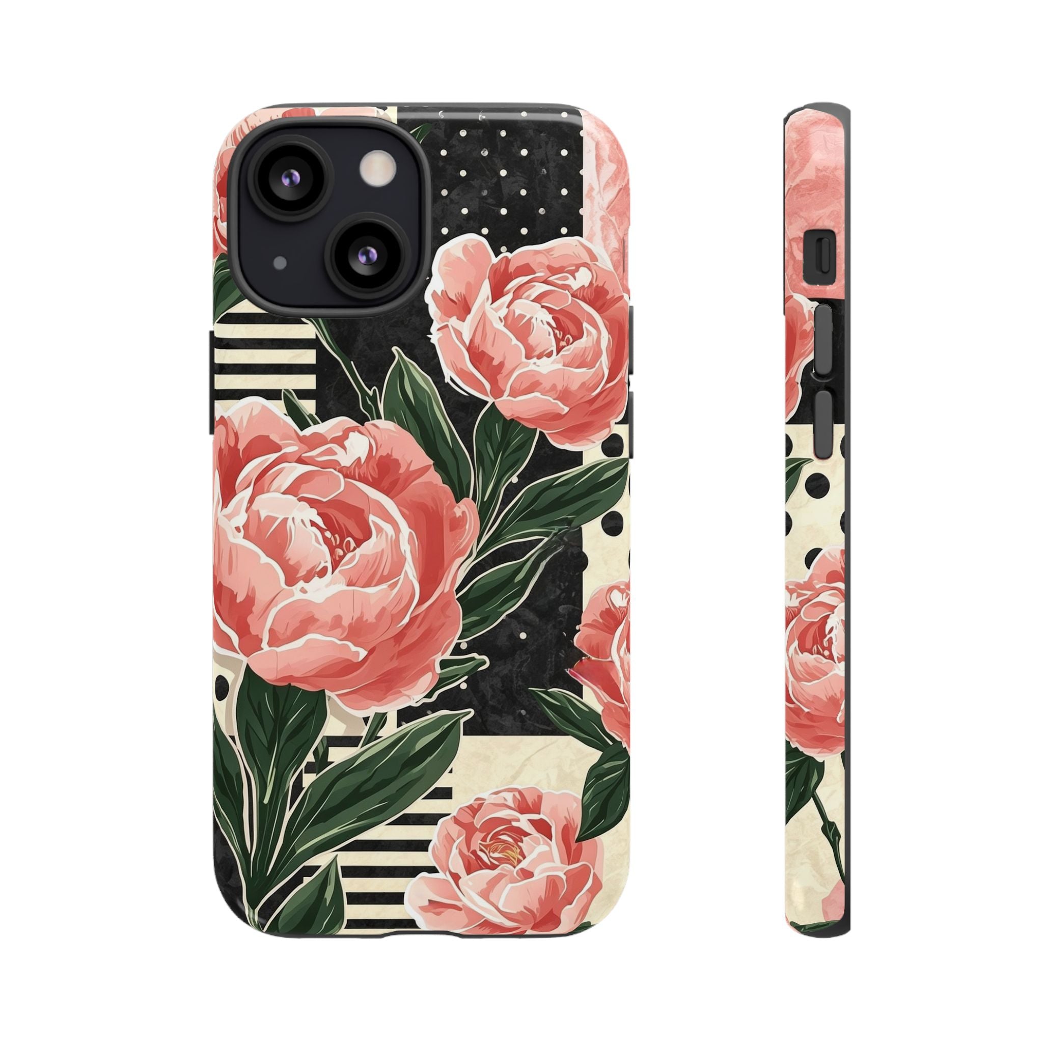 Pink Peony Stripes & Polka Dots