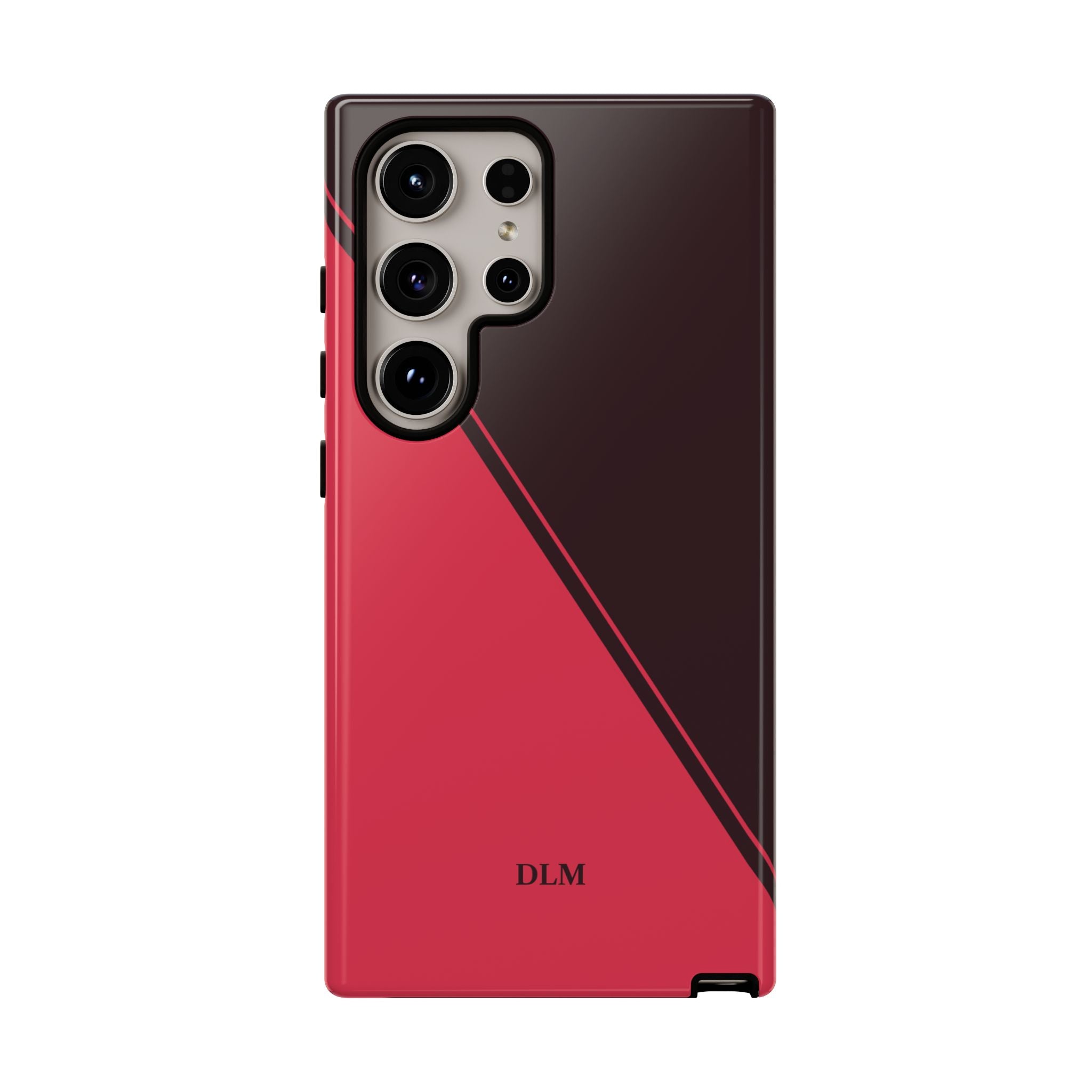 Red/Brown Two Tone Custom Initials Case