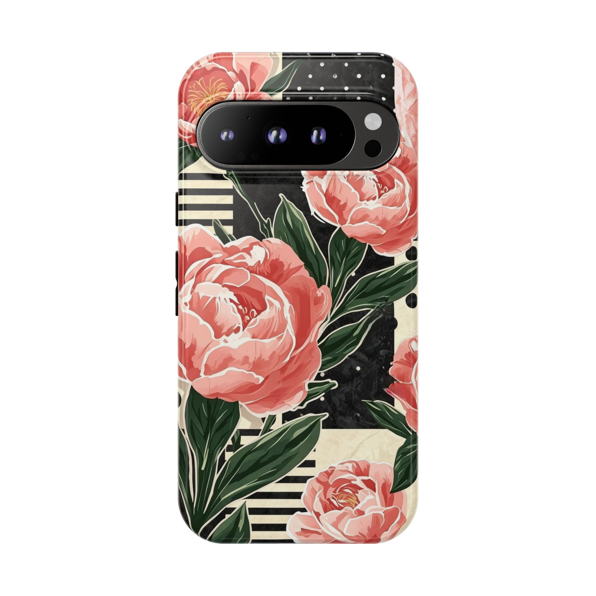 Pink Peony Stripes & Polka Dots