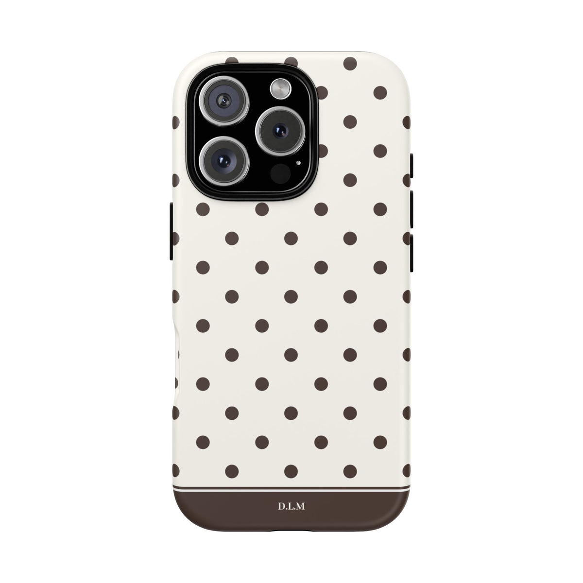 Creamy Mocha Personalised Polka Dot Case