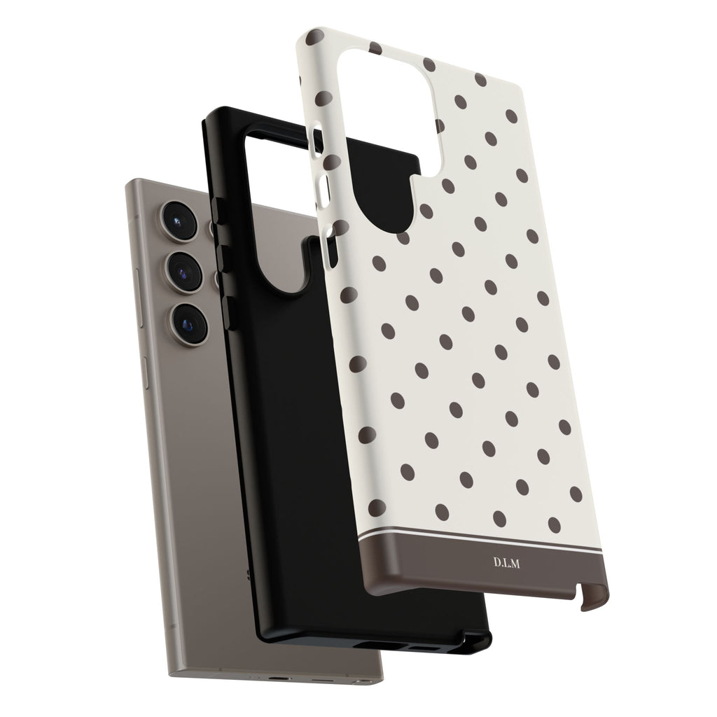 Creamy Mocha Personalised Polka Dot Case
