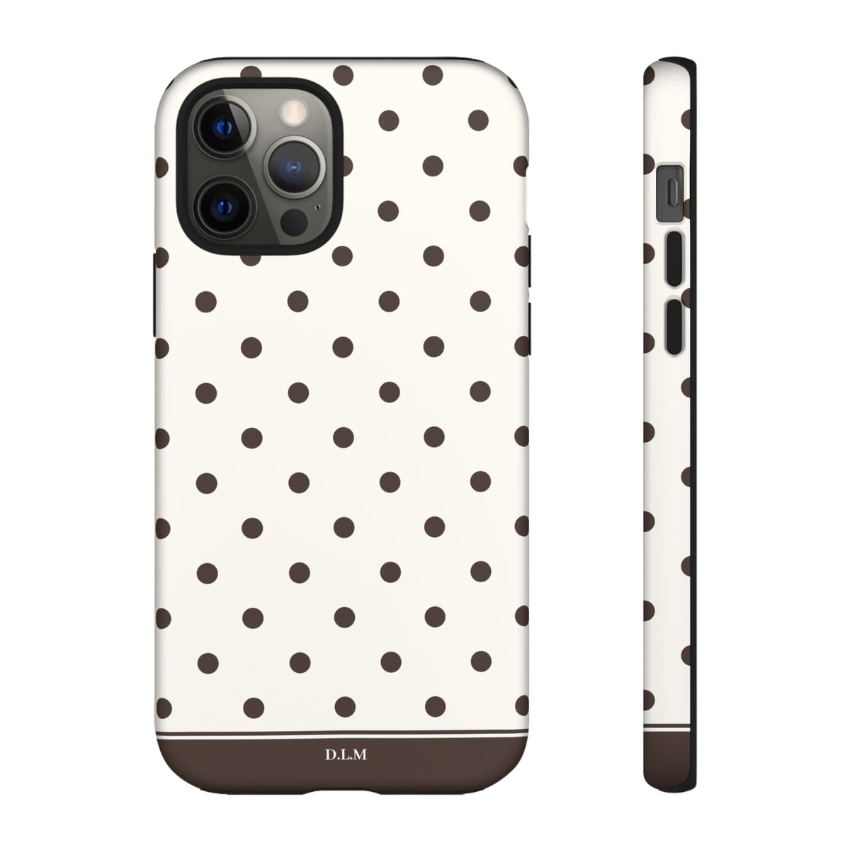 Creamy Mocha Personalised Polka Dot Case