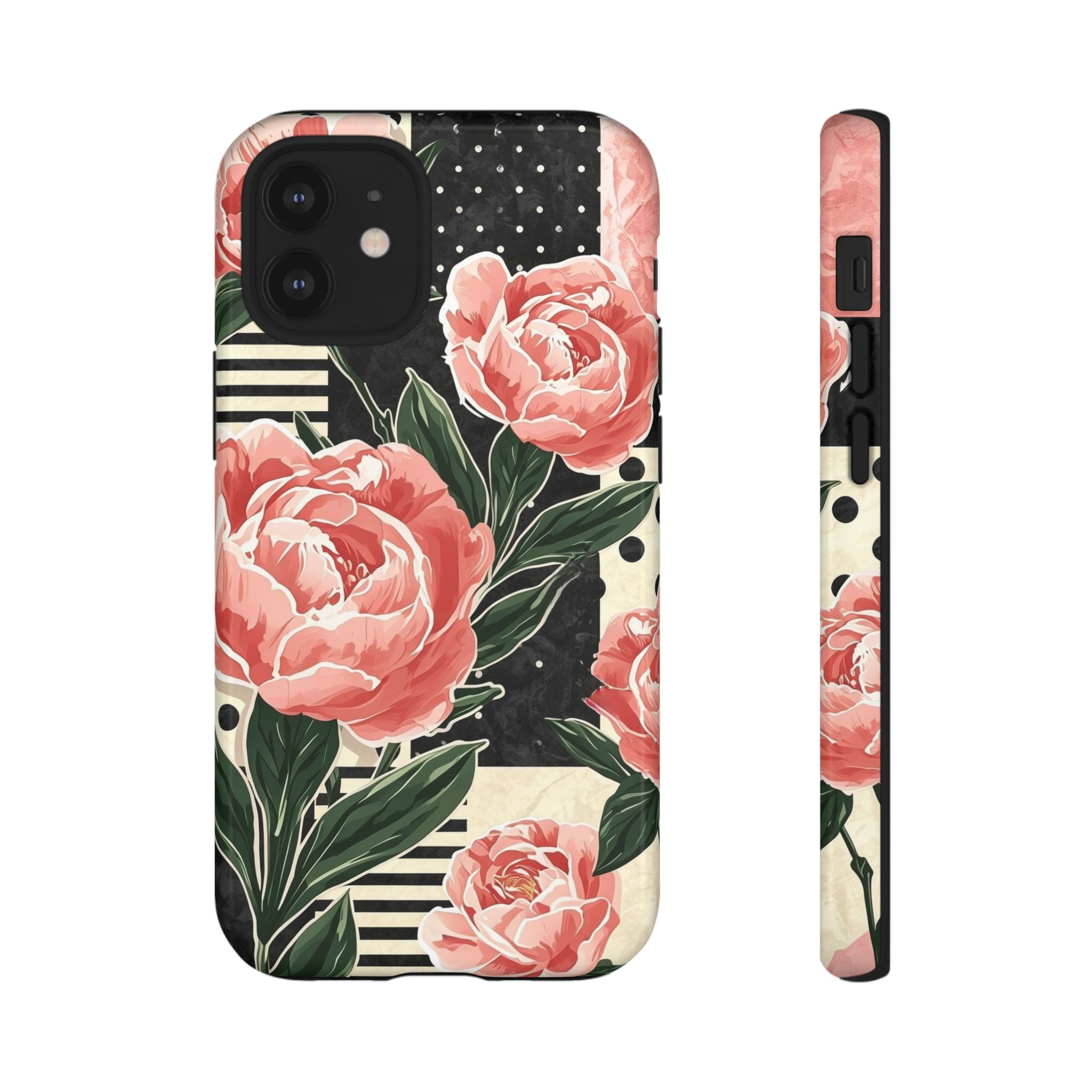 Pink Peony Stripes & Polka Dots