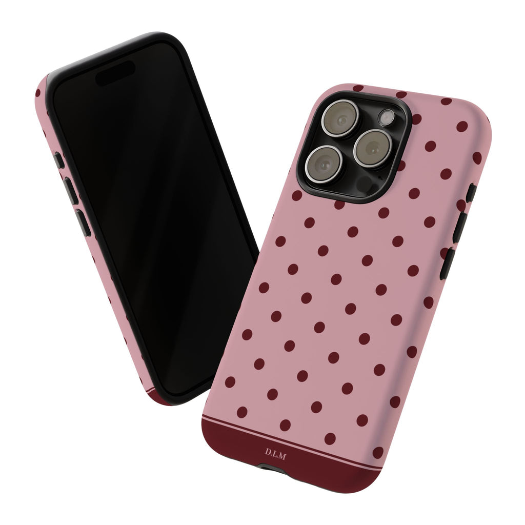 Berry Blush Personalised Polka Dot Case