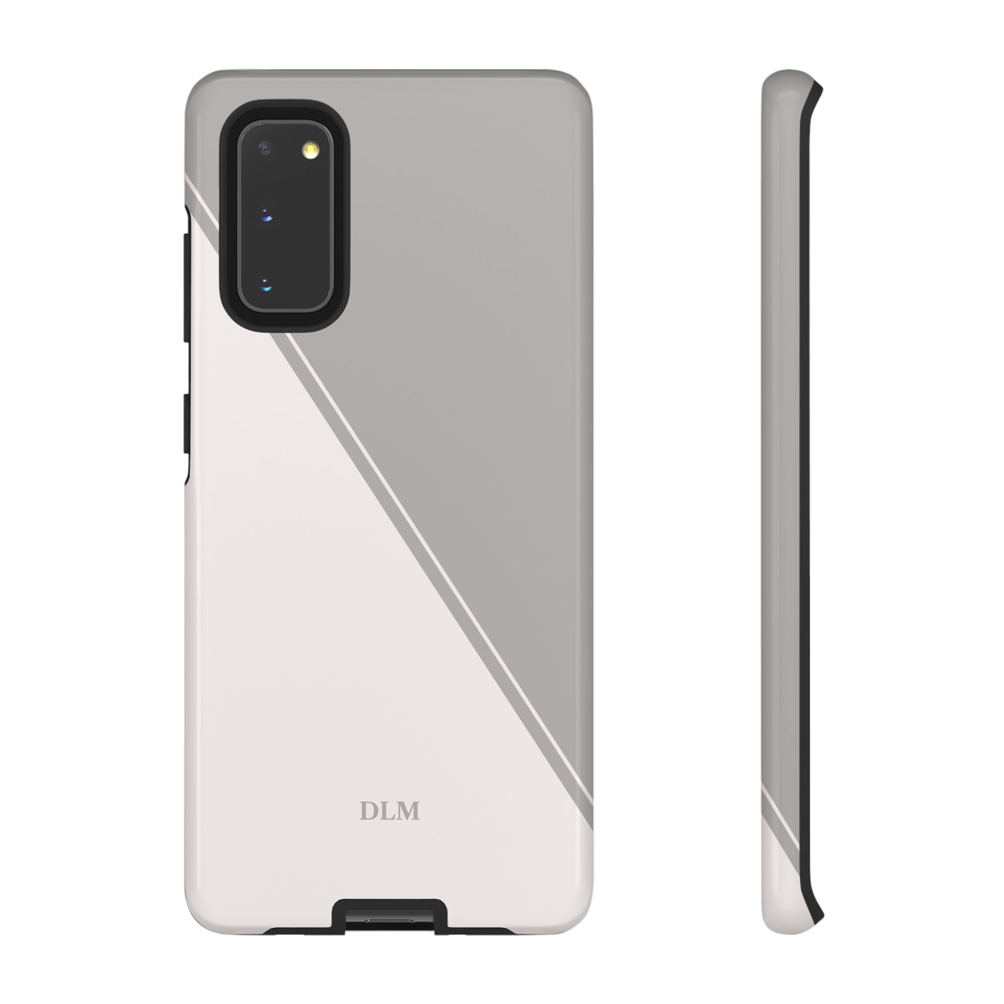 Grey Two Tone Case Custom Initials Case
