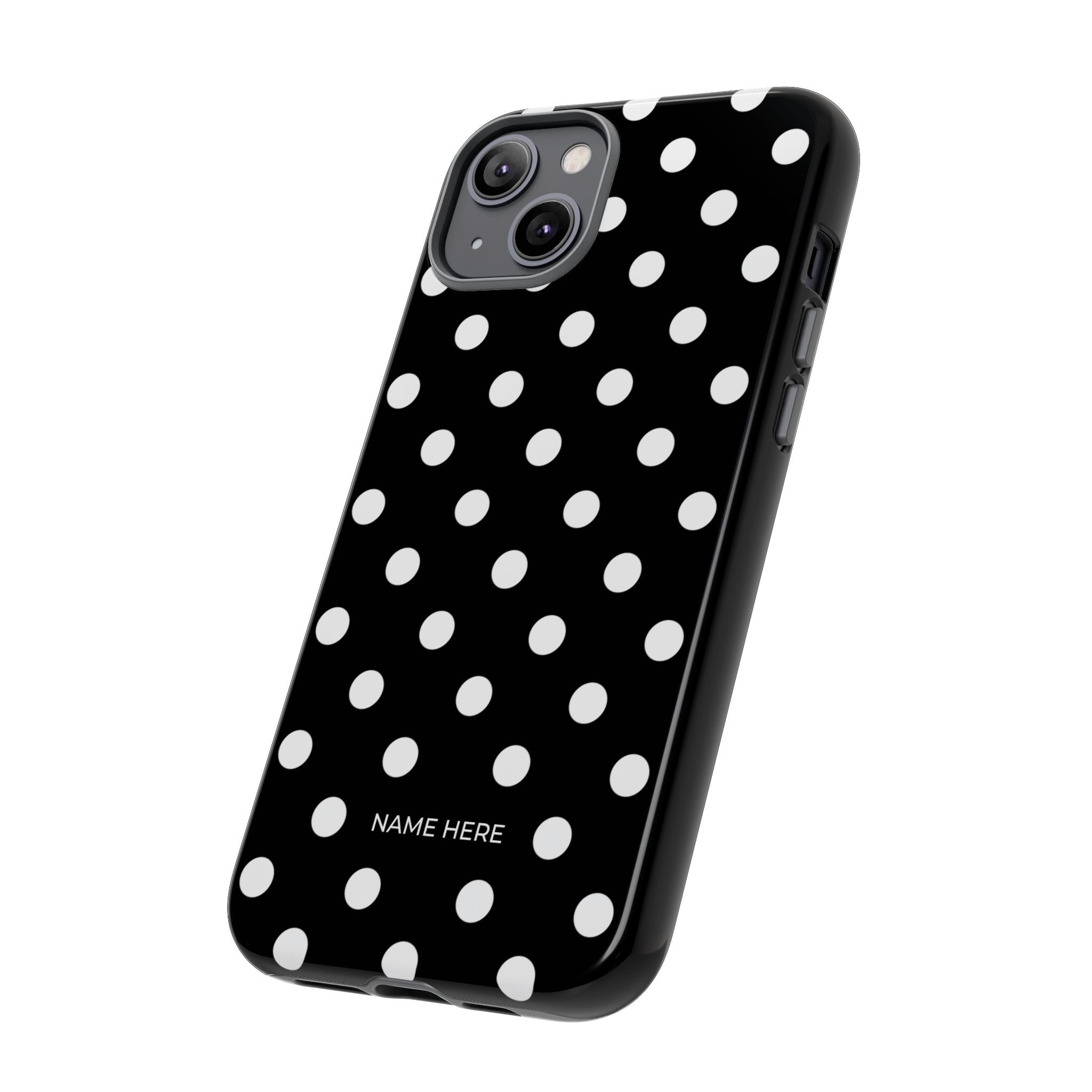 Black & White PolkaDot Customisable Case