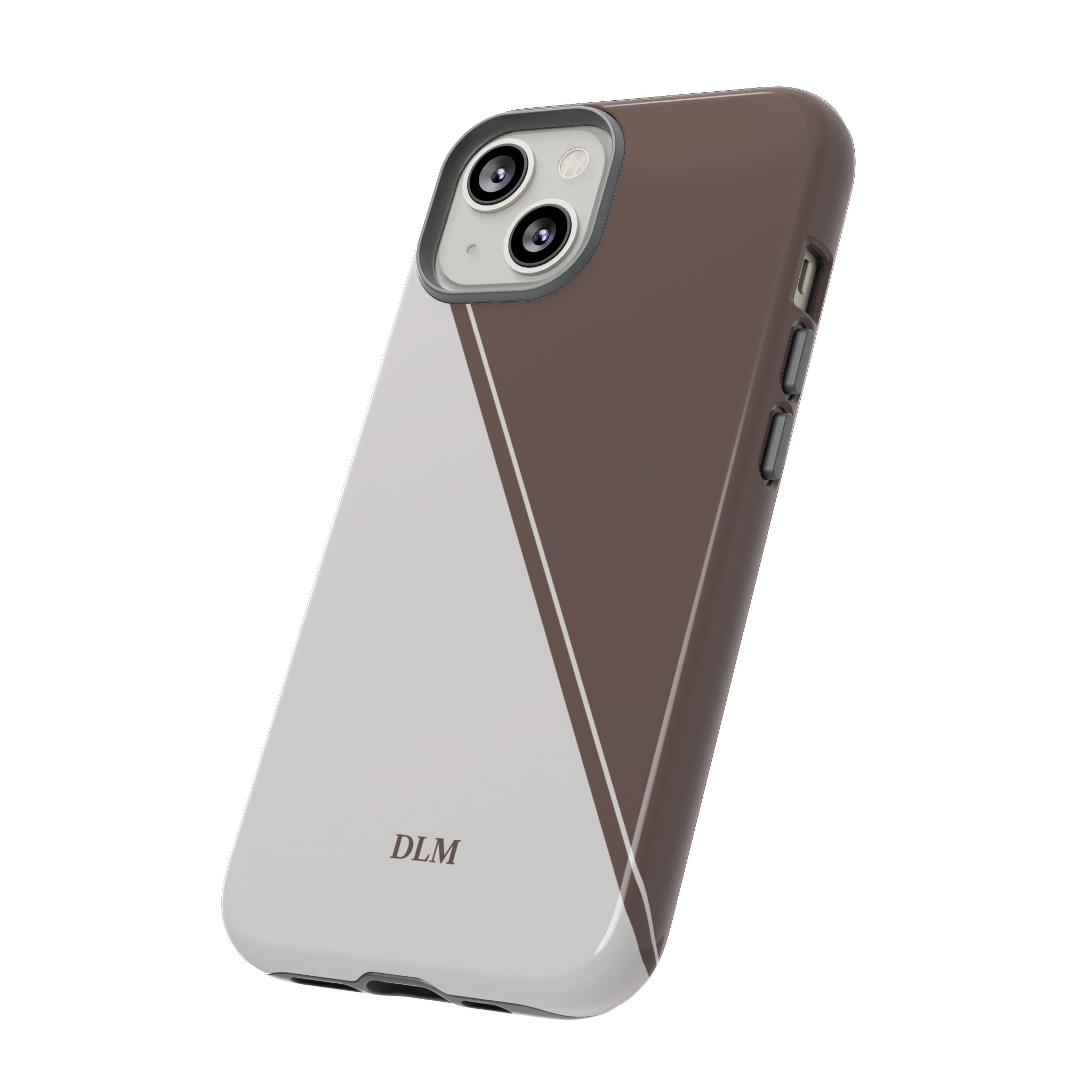 Brown/Cream Two Tone Custom Initials Case