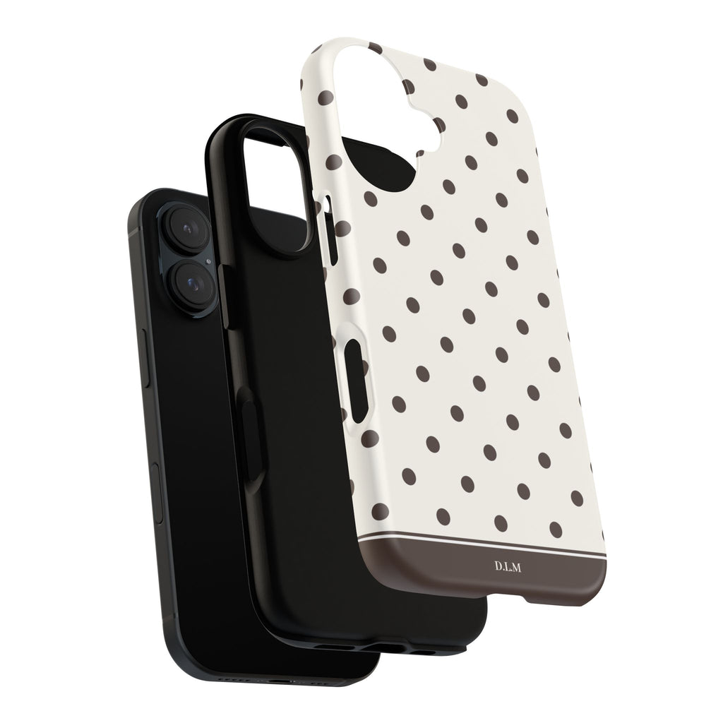 Creamy Mocha Personalised Polka Dot Case