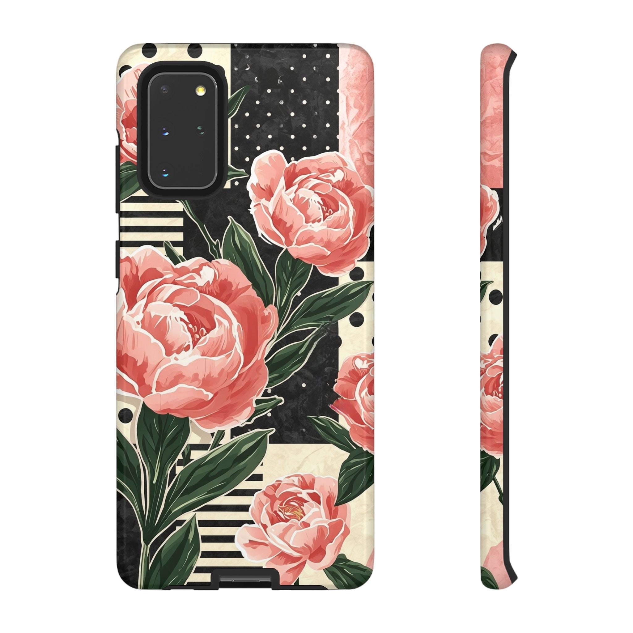 Pink Peony Stripes & Polka Dots