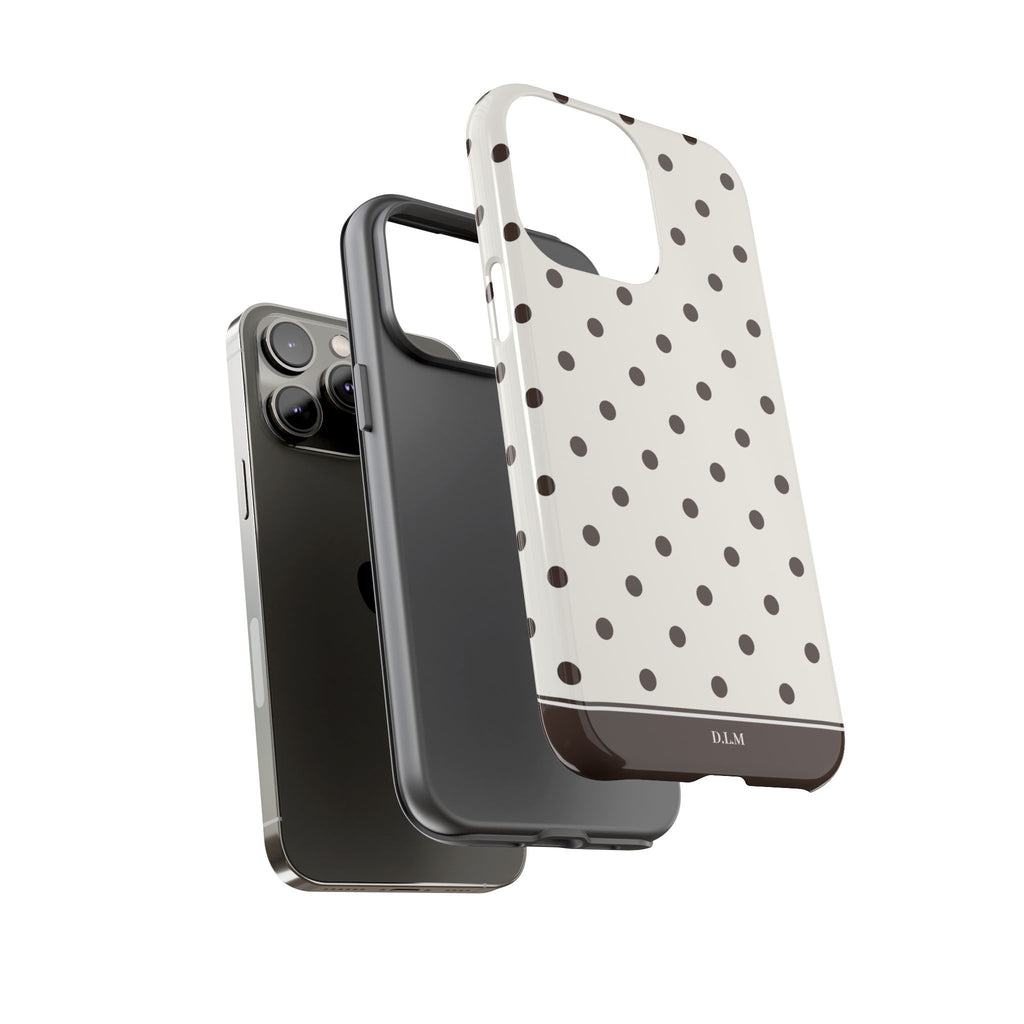 Creamy Mocha Personalised Polka Dot Case