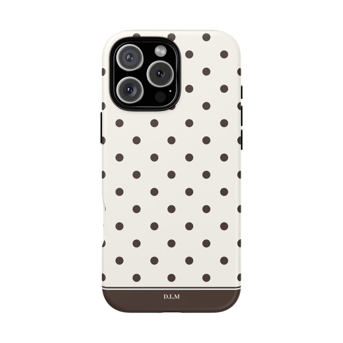 Creamy Mocha Personalised Polka Dot Case