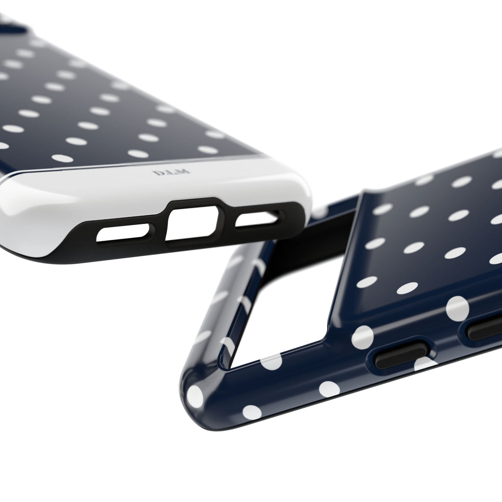 Navy Pearl Personalised Polka Dot Case