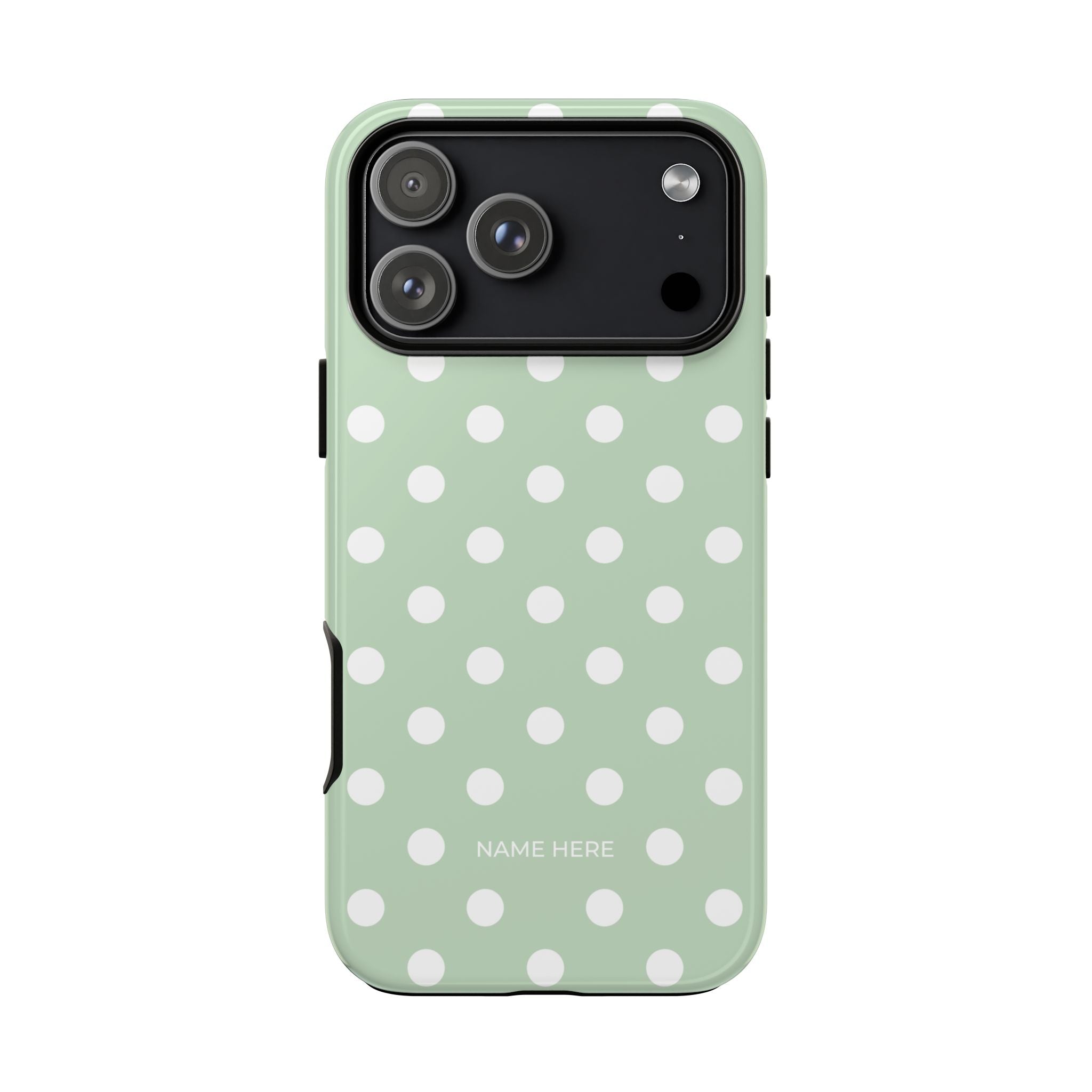 Green & White Polka Dot Customisable Case