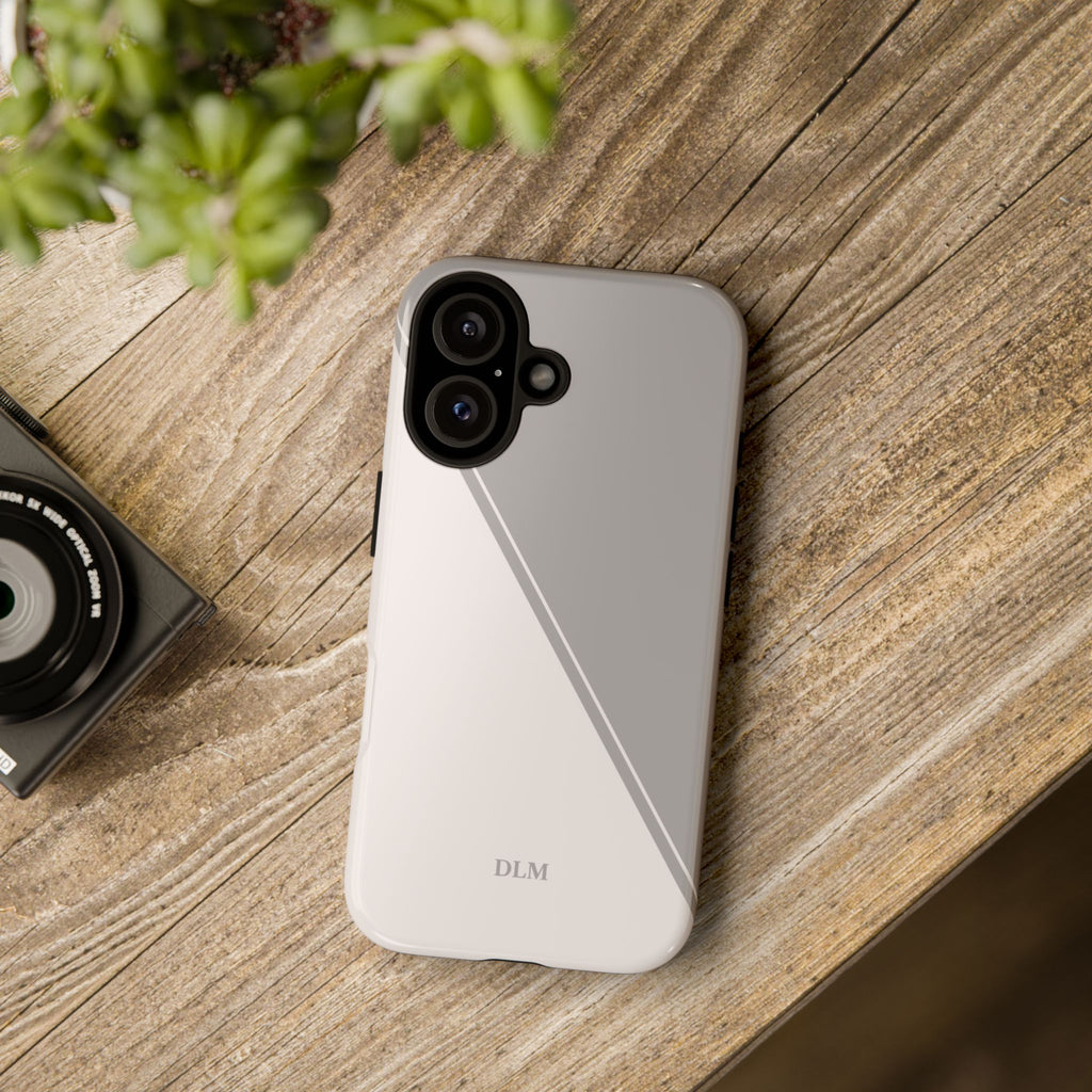 Grey Two Tone Case Custom Initials Case