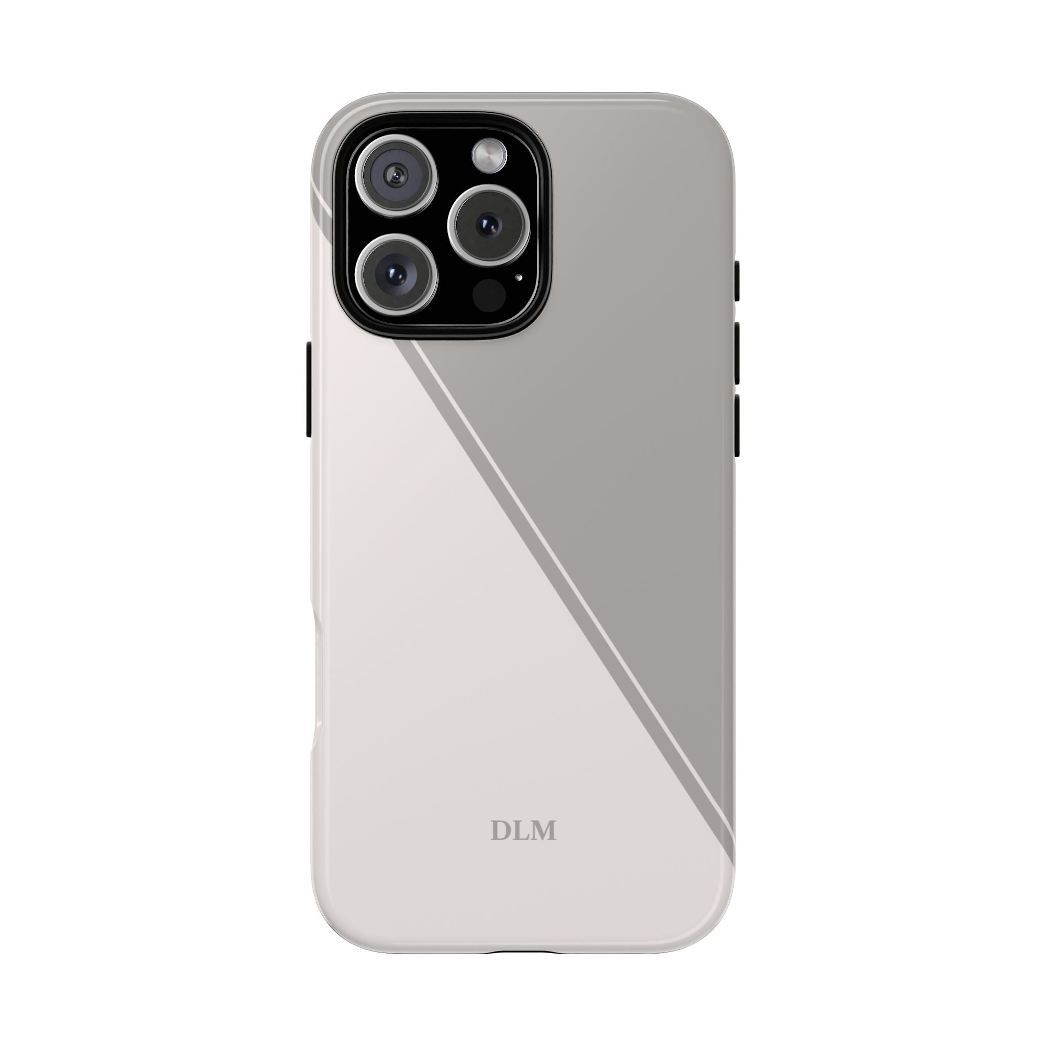 Grey Two Tone Case Custom Initials Case